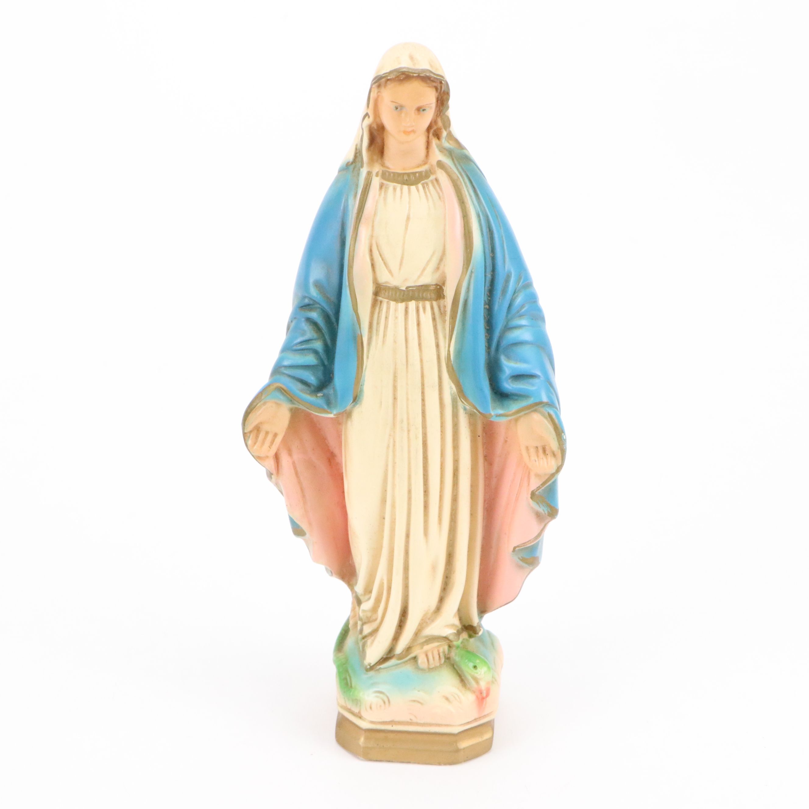 Italian Jesus Christ and Mary Chalkware Figures, 20th Century