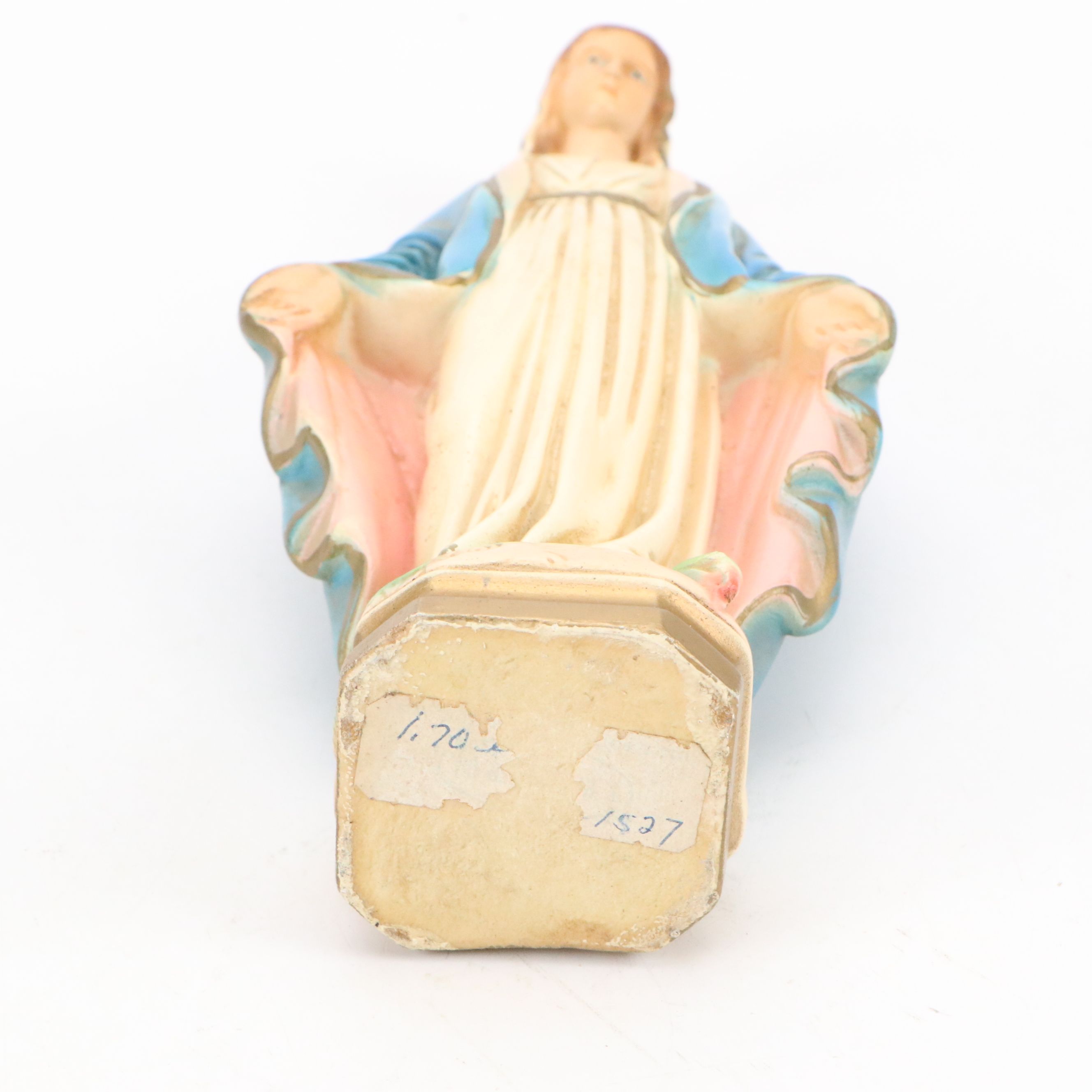 Italian Jesus Christ and Mary Chalkware Figures, 20th Century