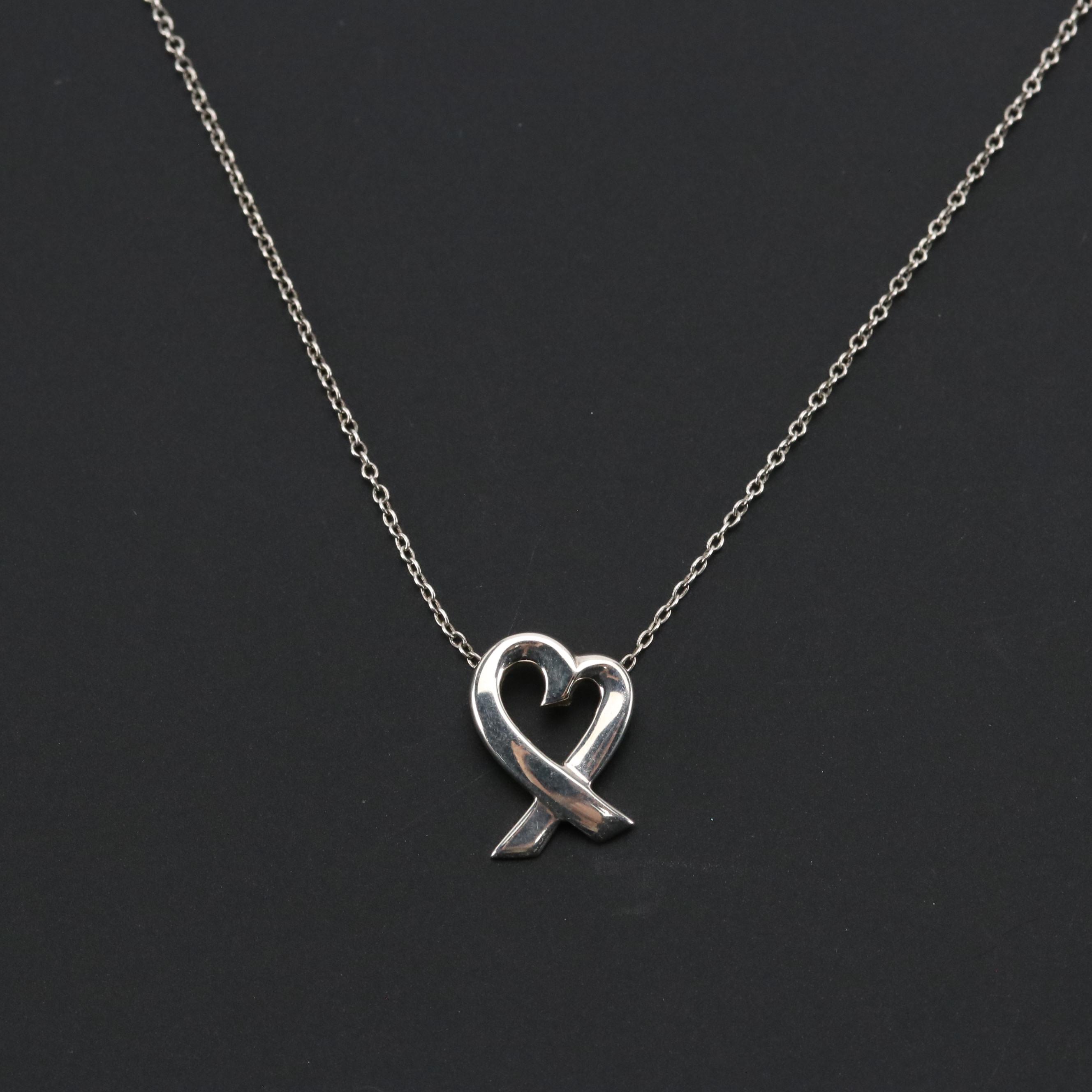 Paloma Picasso for Tiffany & Co. Sterling Loving Heart Necklace with Box
