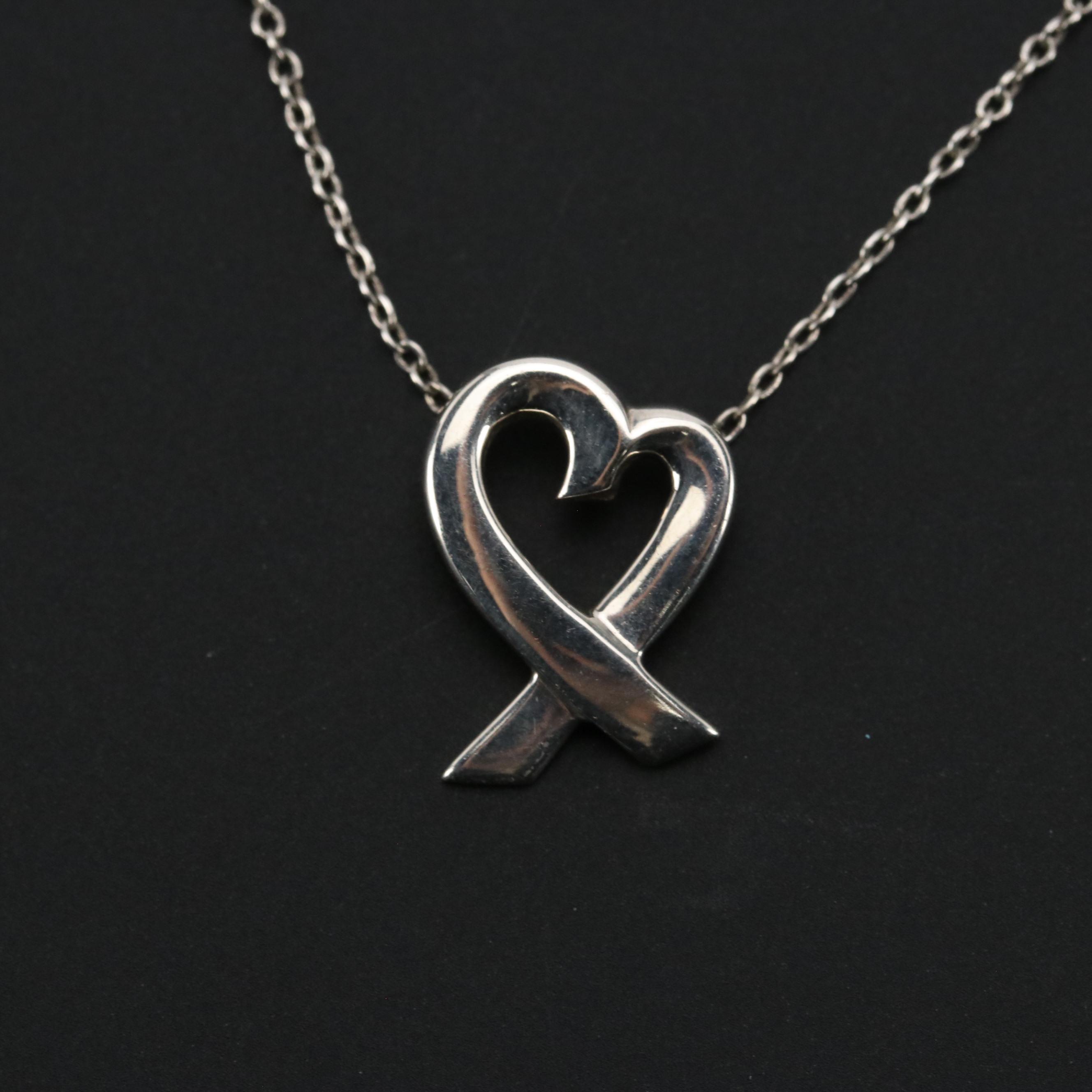 Paloma Picasso for Tiffany & Co. Sterling Loving Heart Necklace with Box