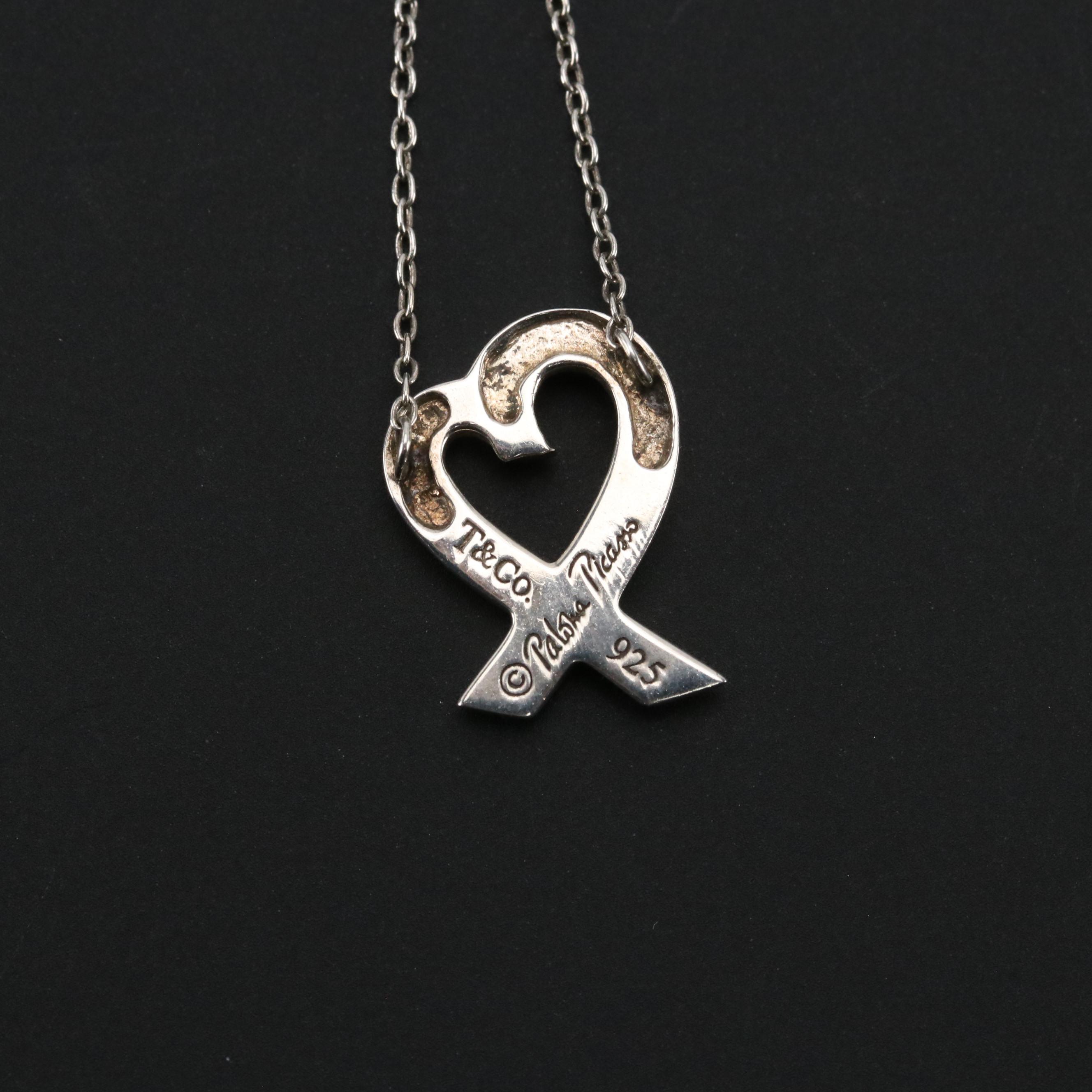 Paloma Picasso for Tiffany & Co. Sterling Loving Heart Necklace with Box
