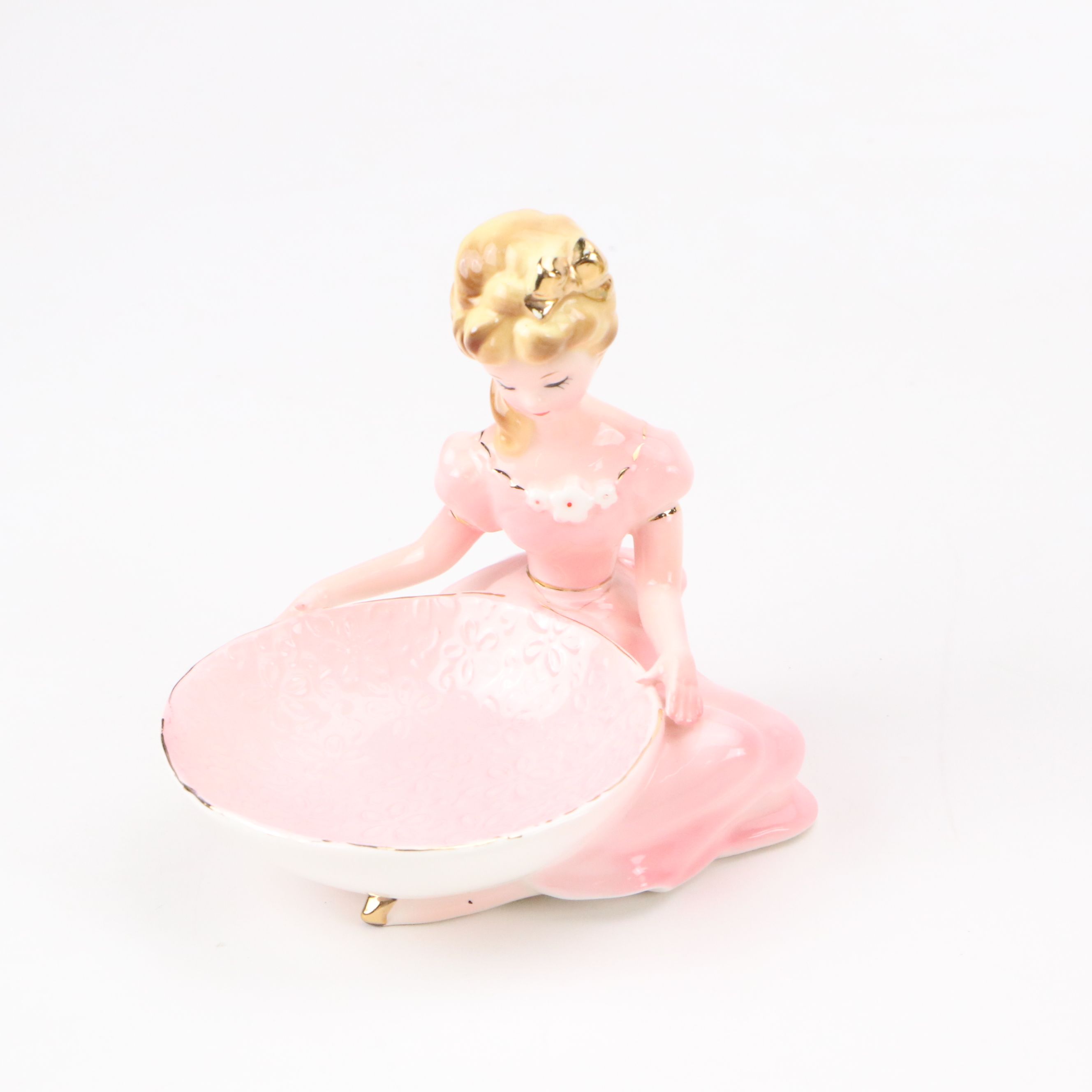 Vintage Lady Head Vases with Lillian Vernon Napkin Holder and Other Décor