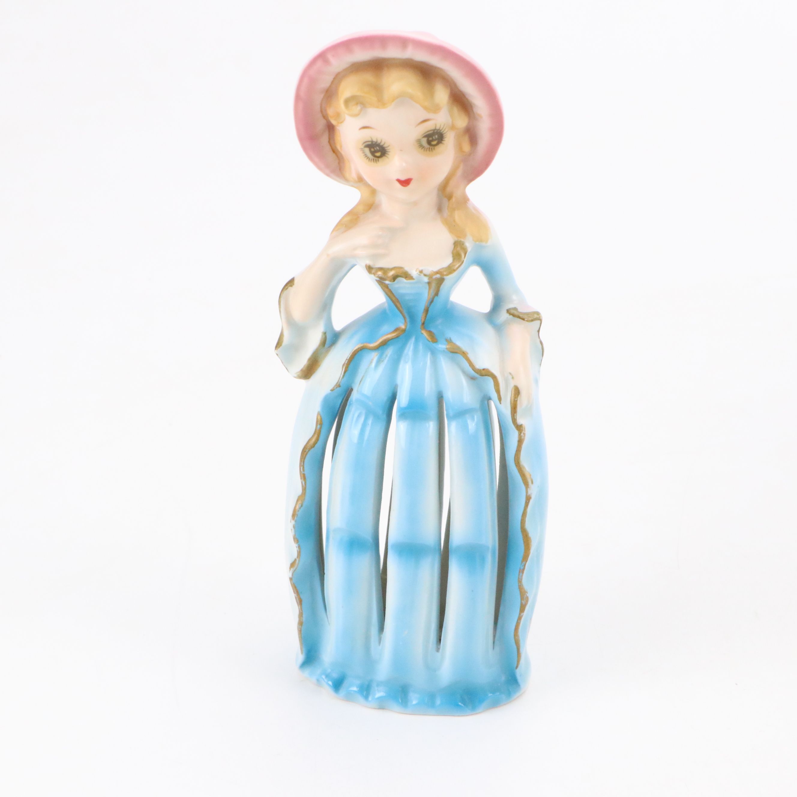 Vintage Lady Head Vases with Lillian Vernon Napkin Holder and Other Décor