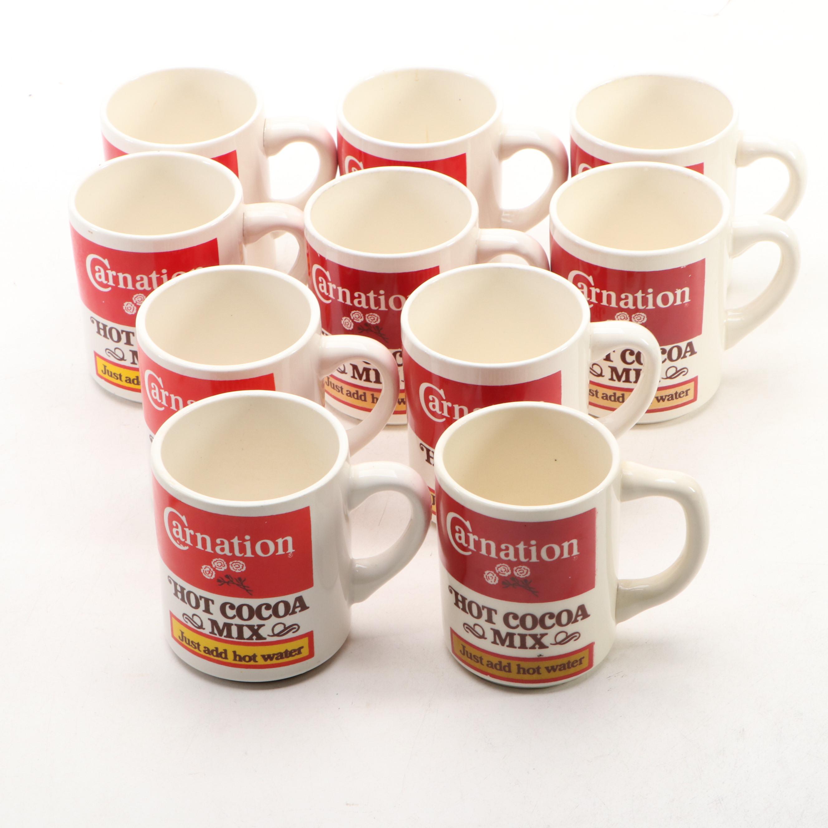 Carnation Hot Cocoa Mix Ceramic Advertising Mugs
