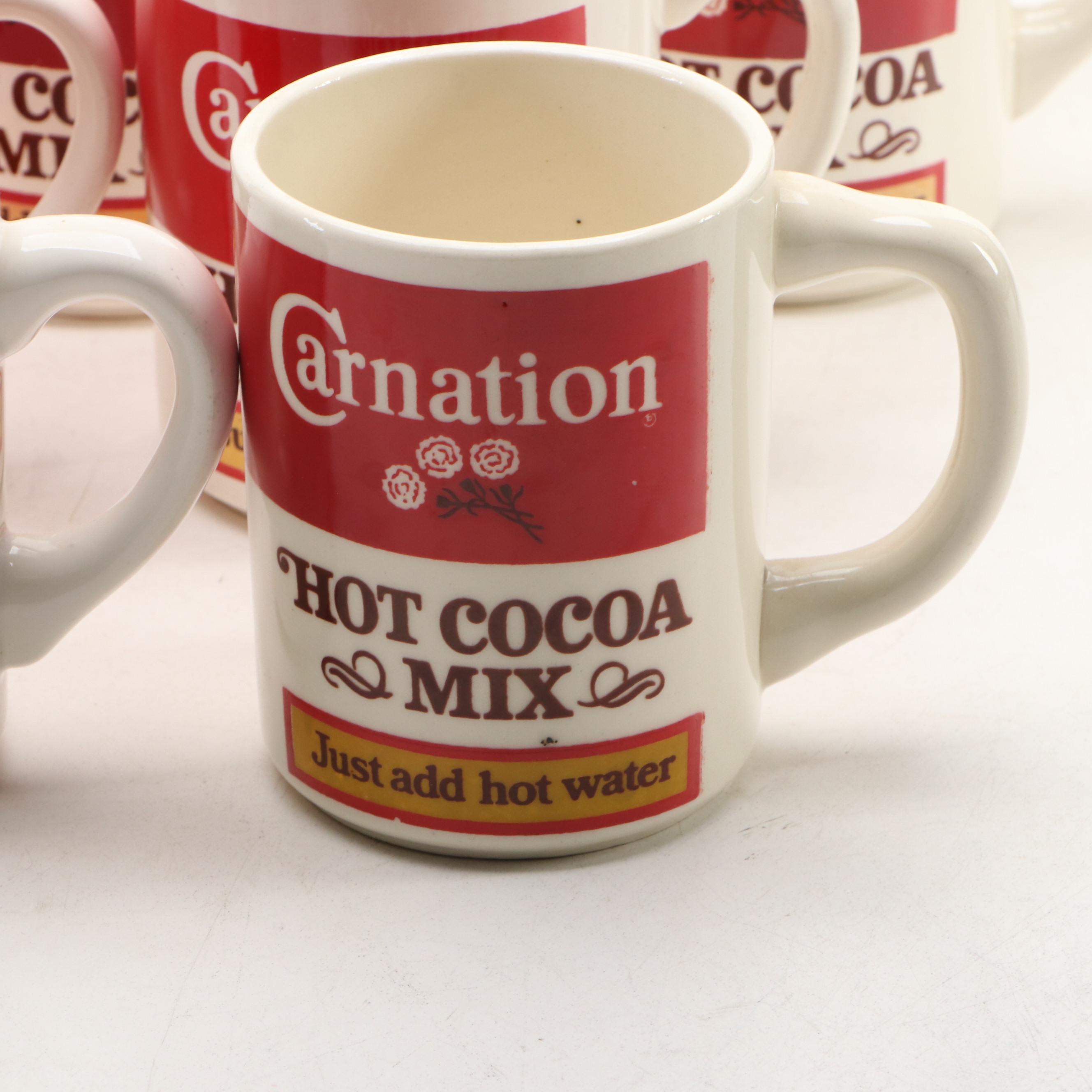 Carnation Hot Cocoa Mix Ceramic Advertising Mugs