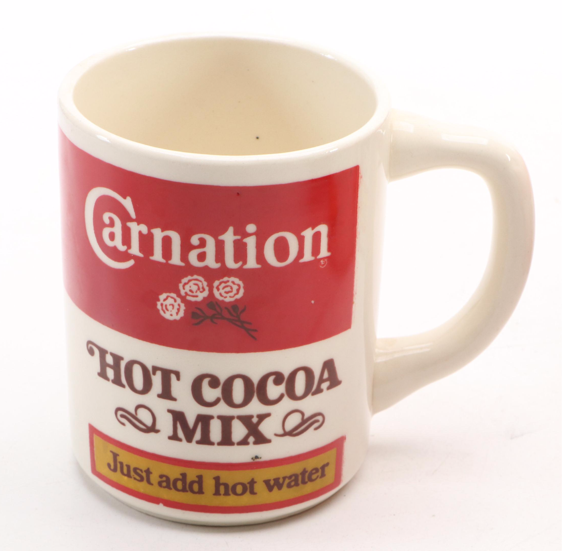 Carnation Hot Cocoa Mix Ceramic Advertising Mugs