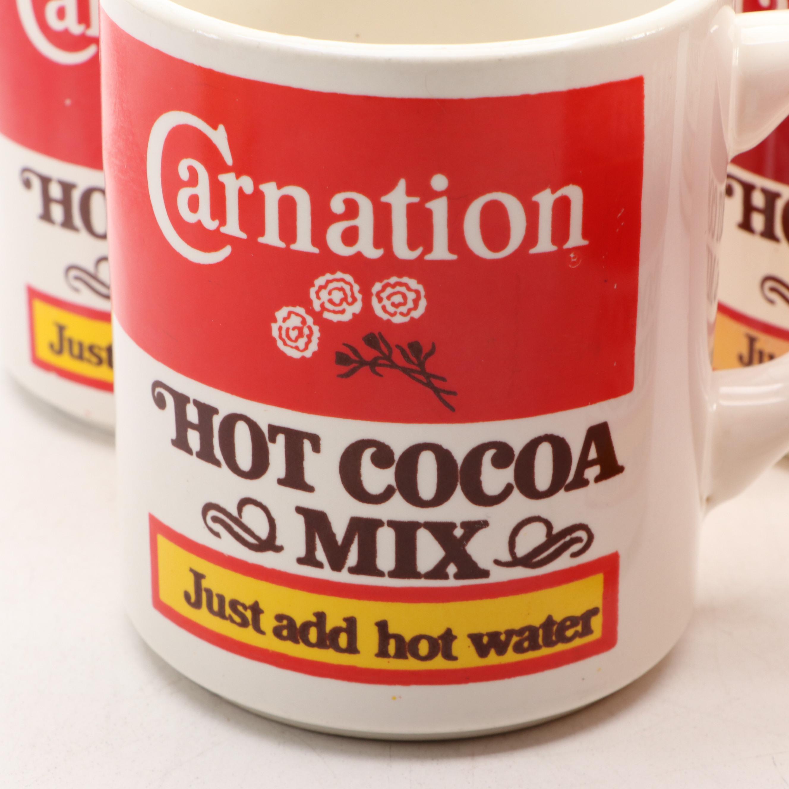 Carnation Hot Cocoa Mix Ceramic Advertising Mugs
