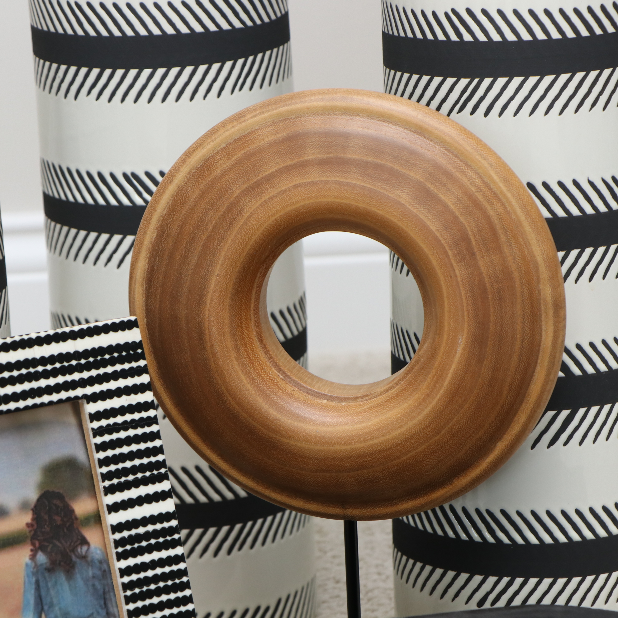 Crestview Home "Quiver" Ceramic Vases, Cyan Design Wood Disc and Other Décor