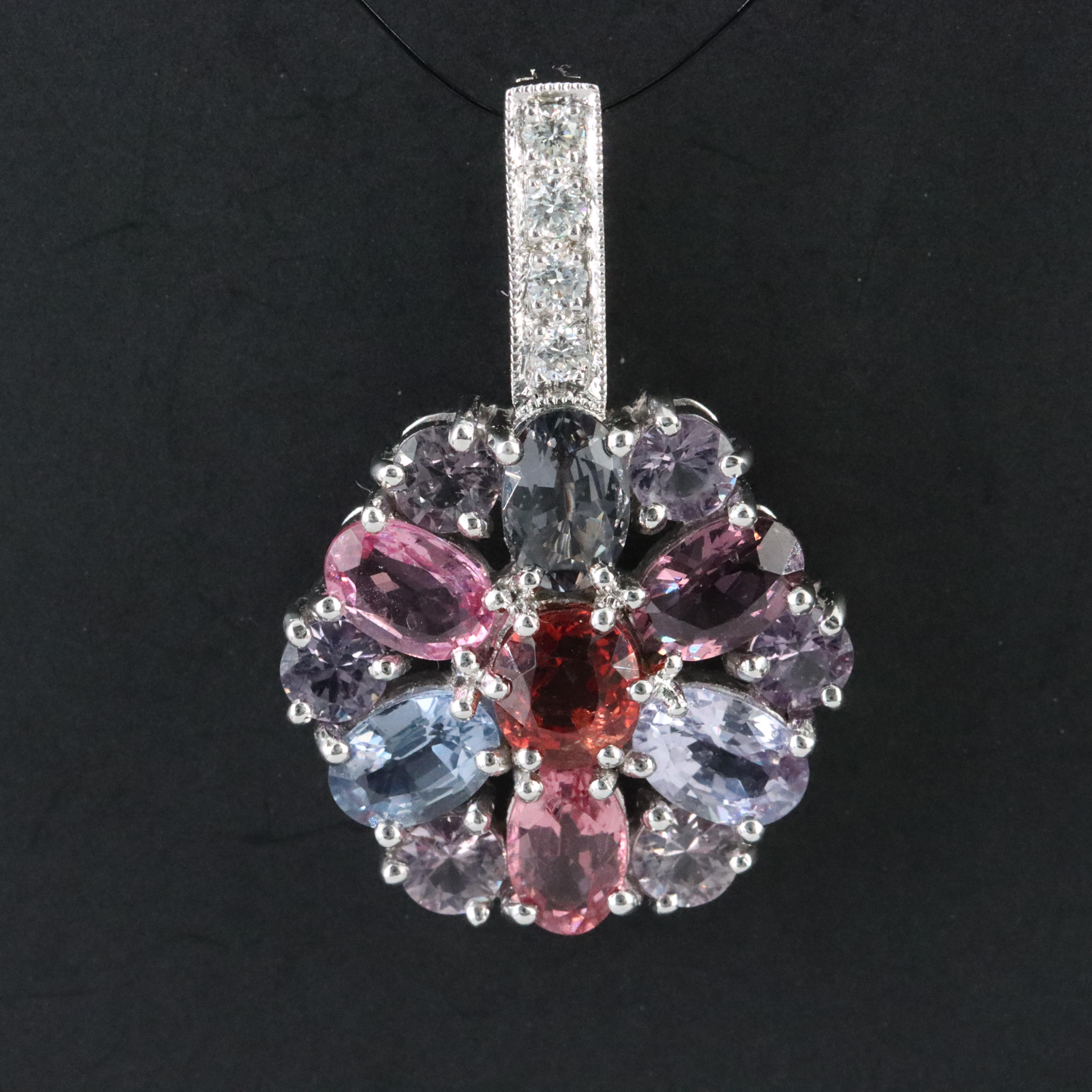 18K Sapphire and Diamond Enhancer Pendant