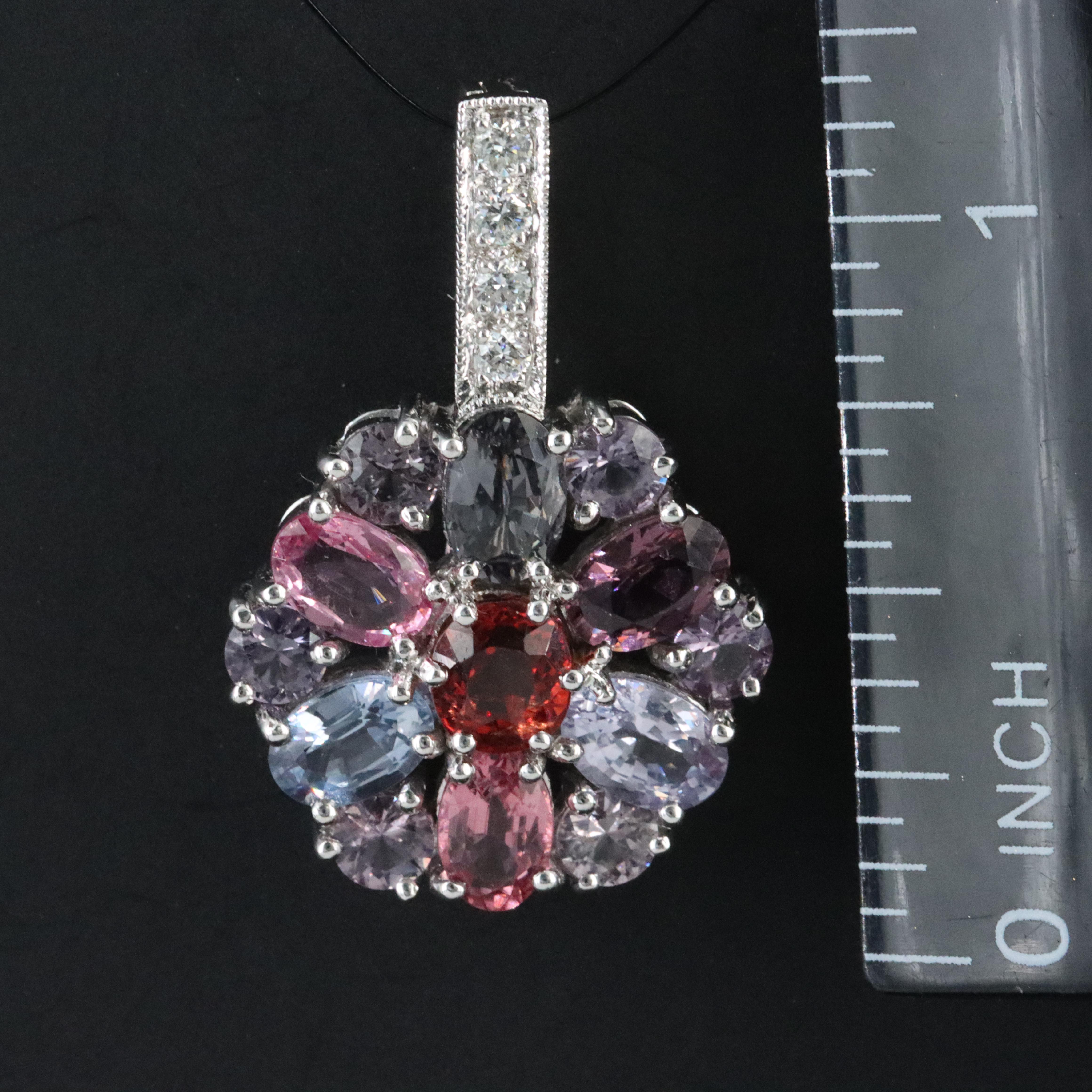 18K Sapphire and Diamond Enhancer Pendant