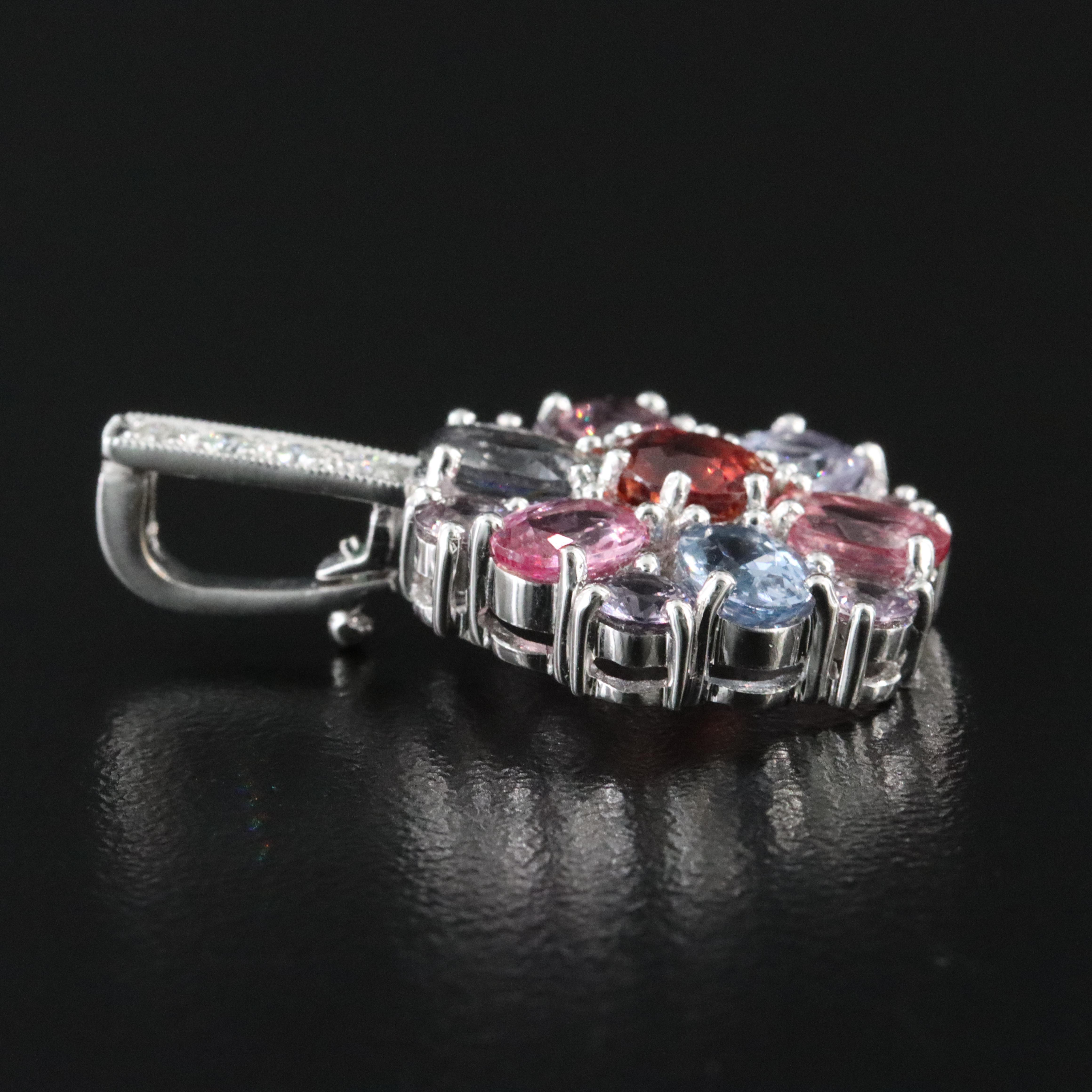 18K Sapphire and Diamond Enhancer Pendant