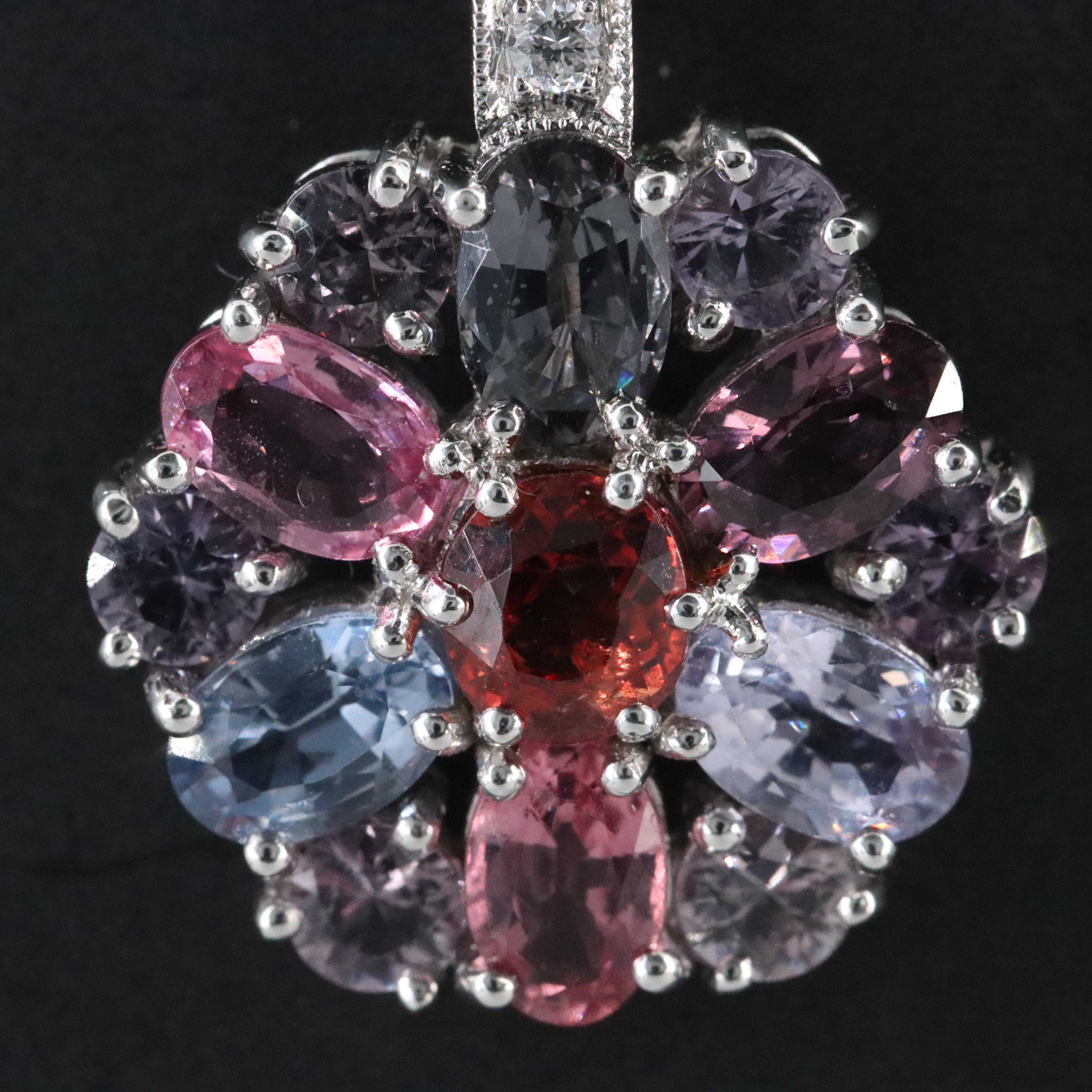 18K Sapphire and Diamond Enhancer Pendant