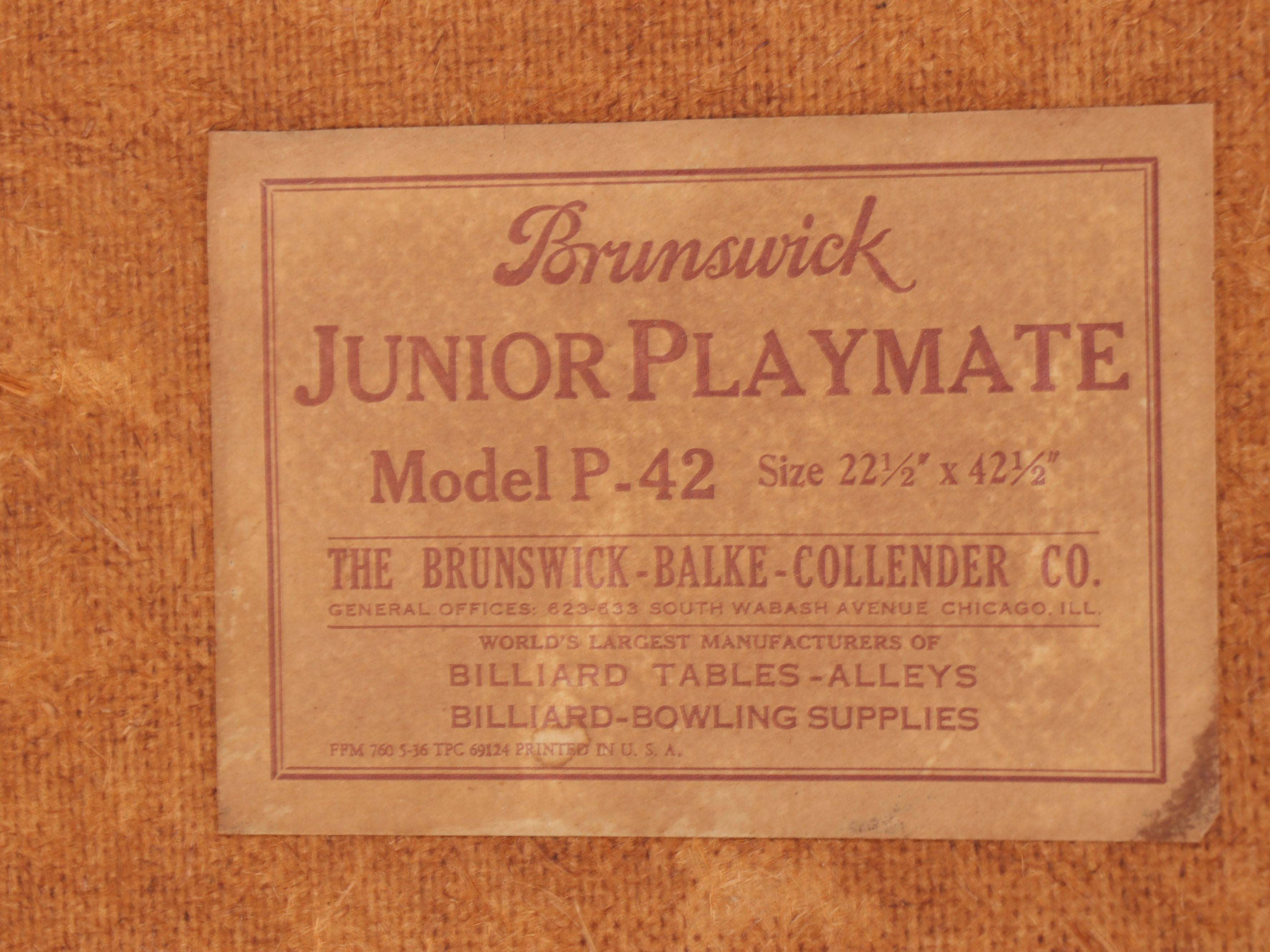 Brunswick Child's Size Pool Table, 1930s