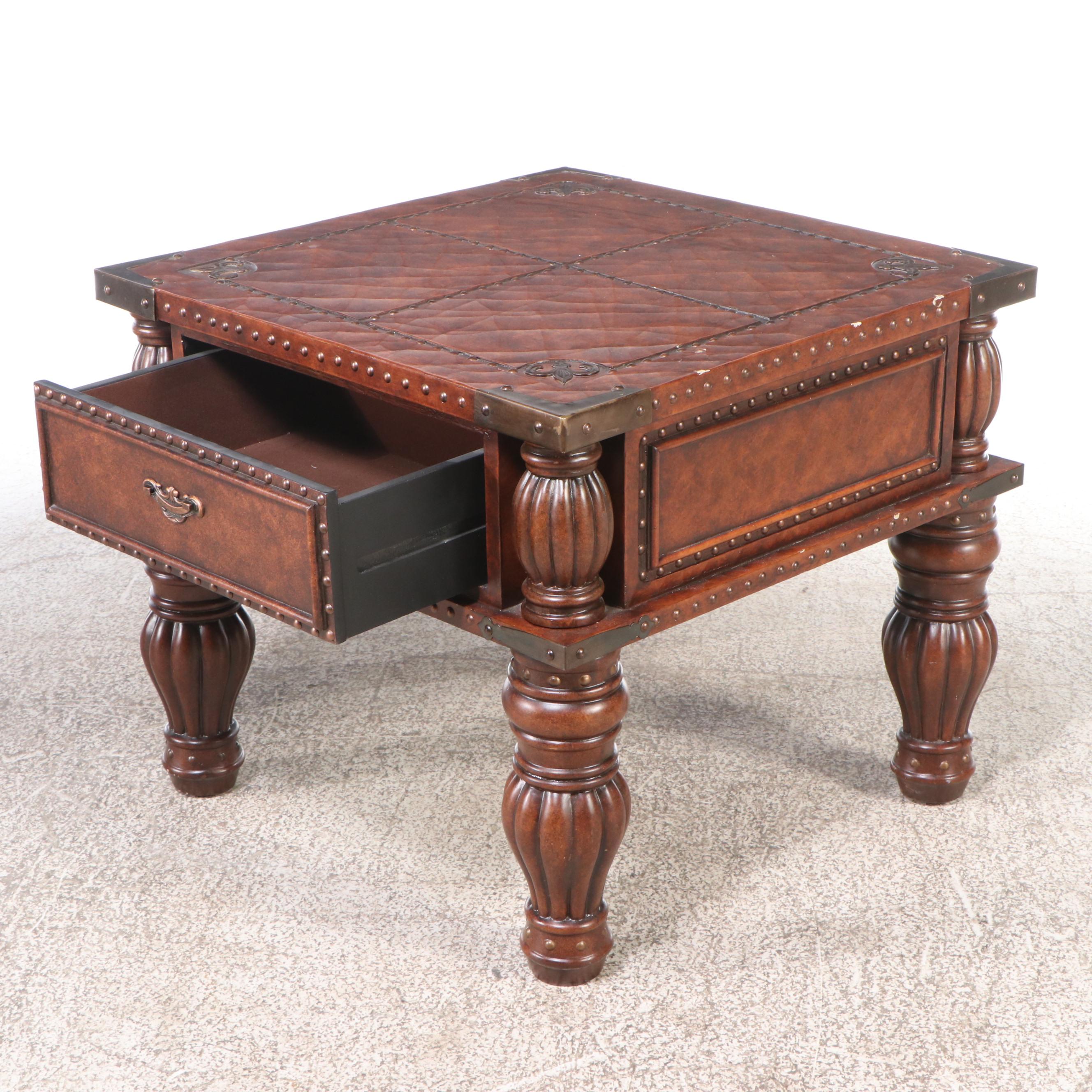 Pair of Renaissance Revival Style Wooden End Tables