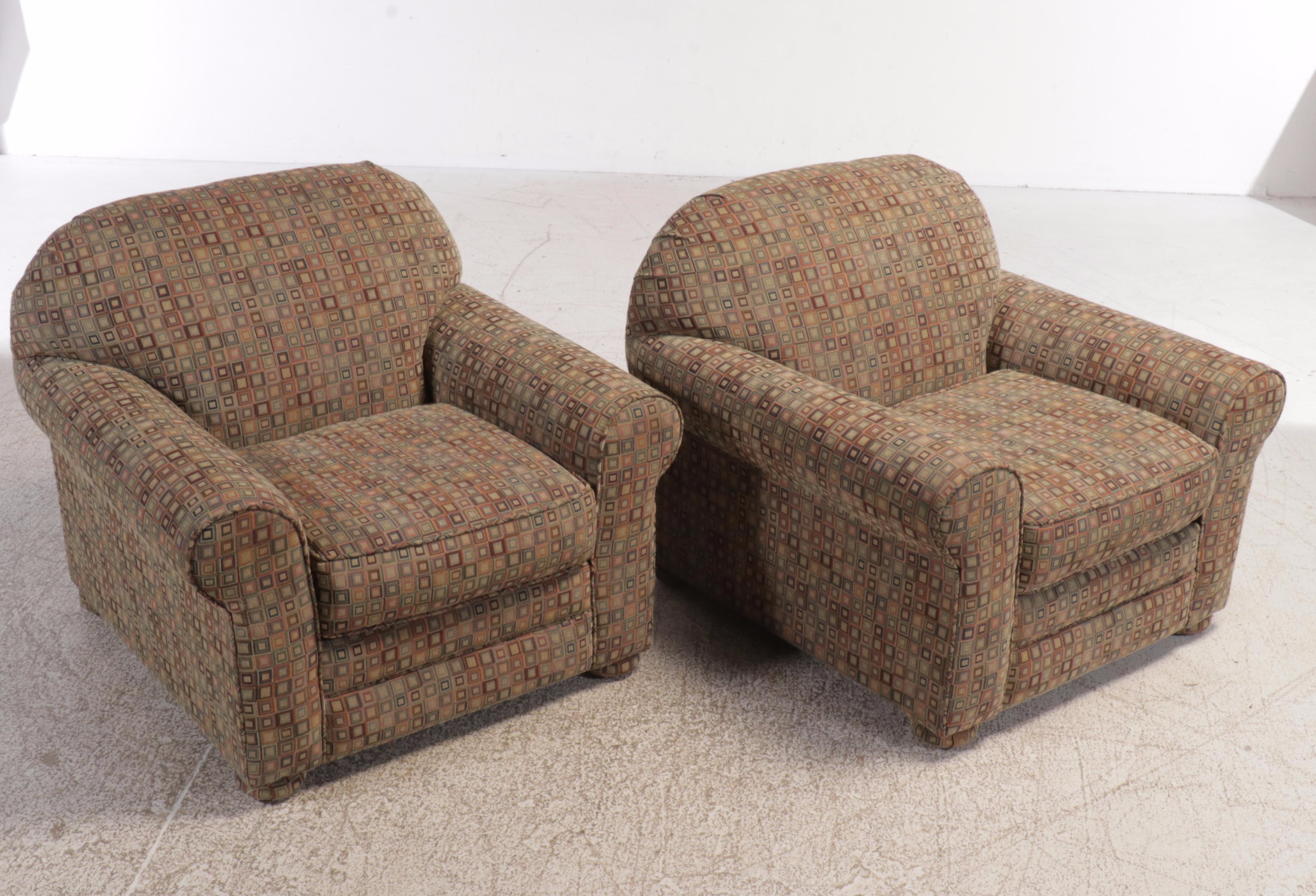 Pair of Realistic Furniture by Klaussner Upholstered Armchairs