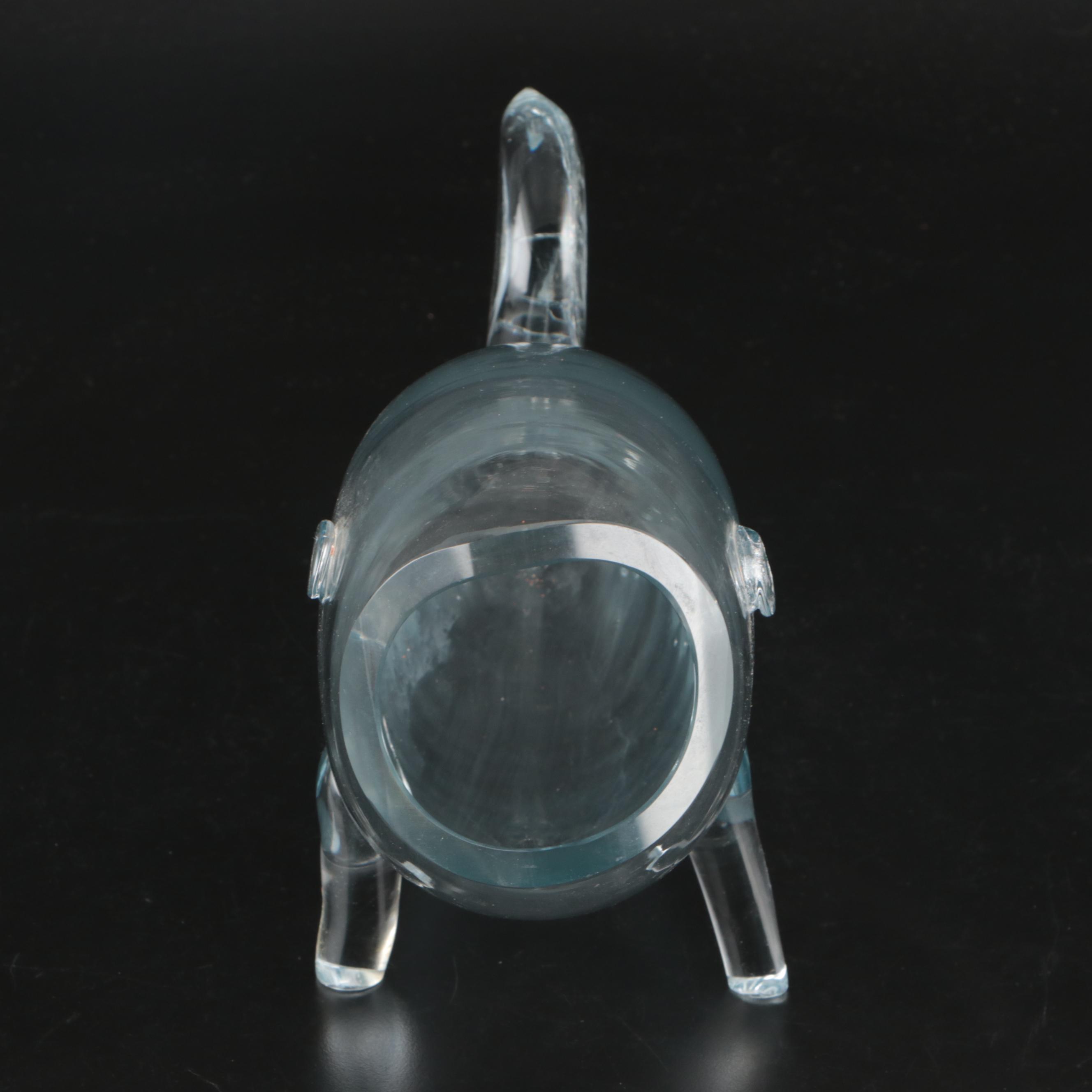 Blenko Style Crystal Whale Vase