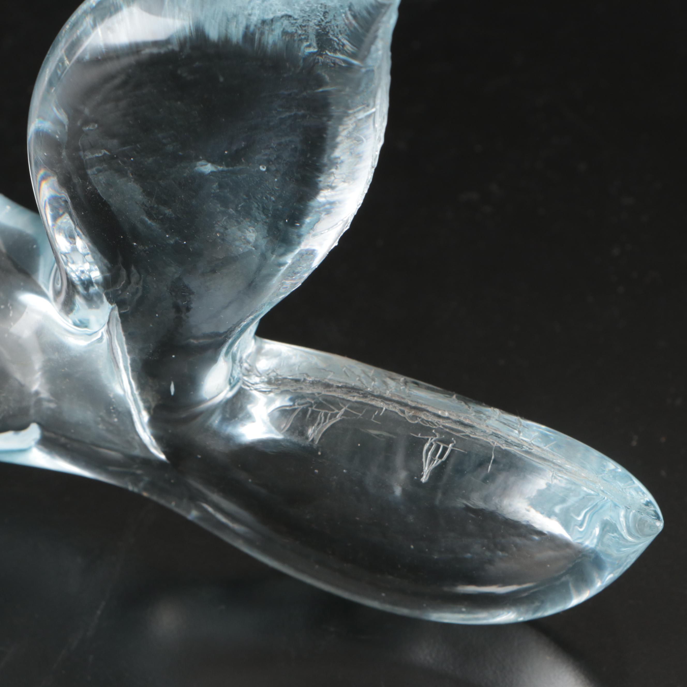 Blenko Style Crystal Whale Vase