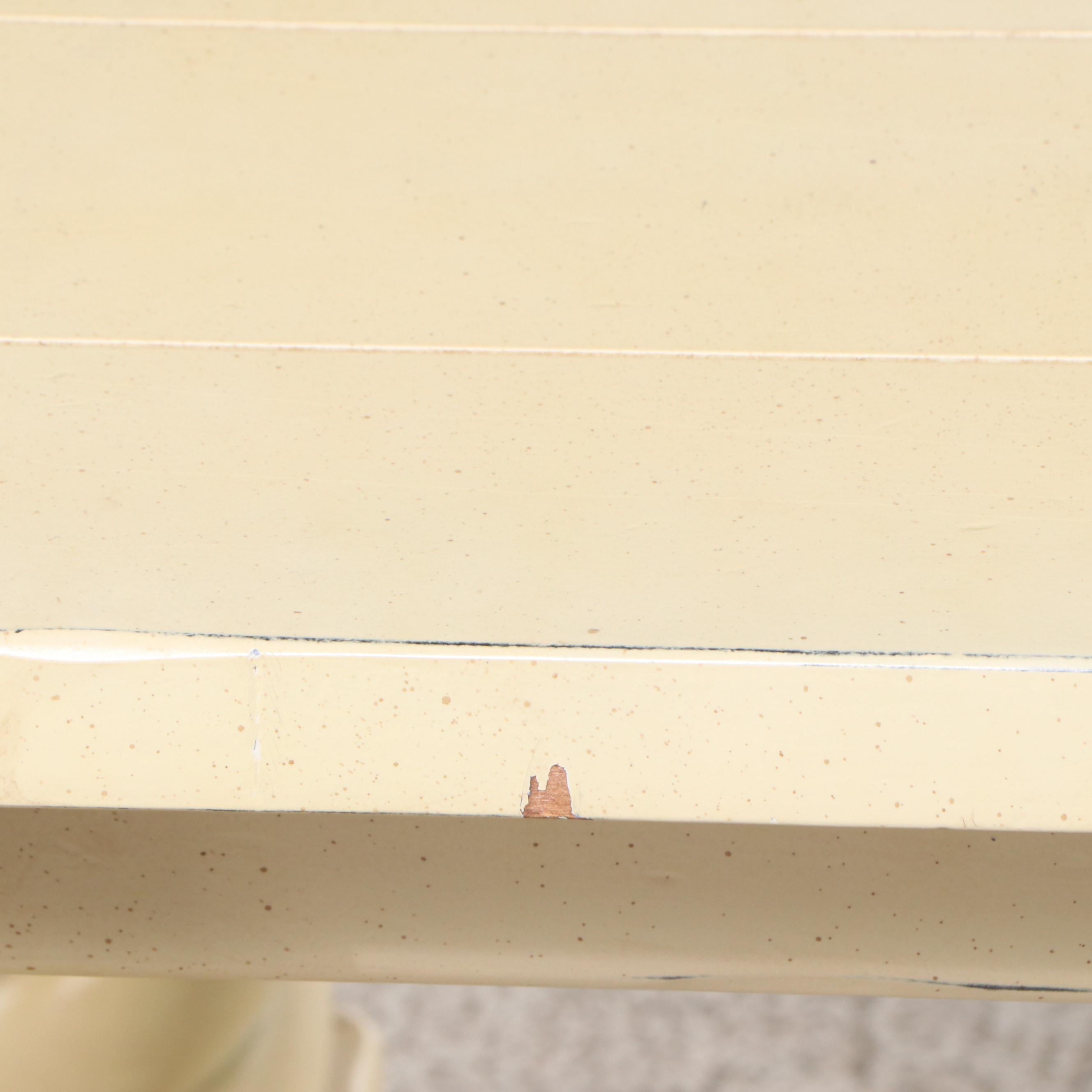 Contemporary Turned Painted Wood End Table