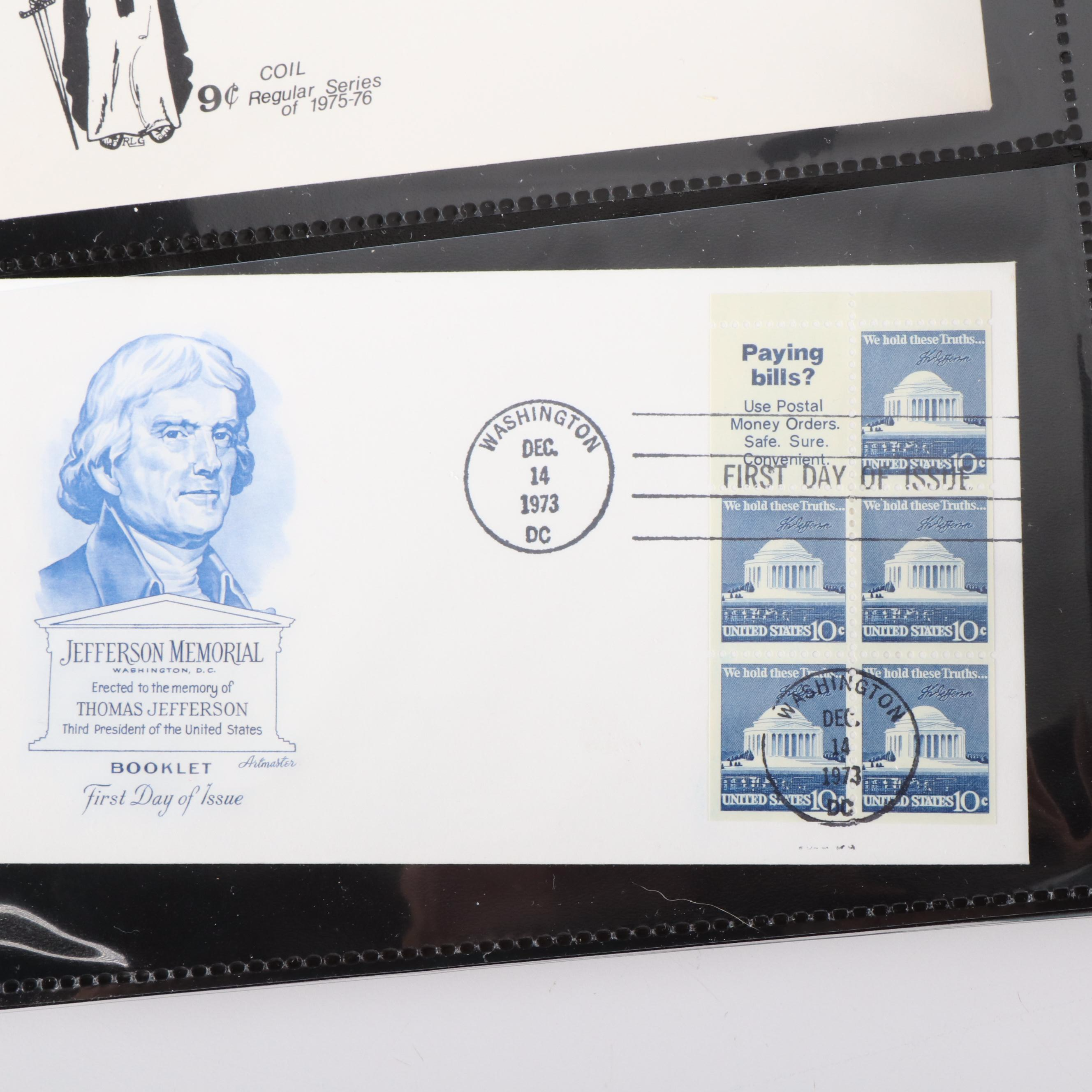 Nine Albums of U.S. First Day Covers, Unaddressed, Various Subjects