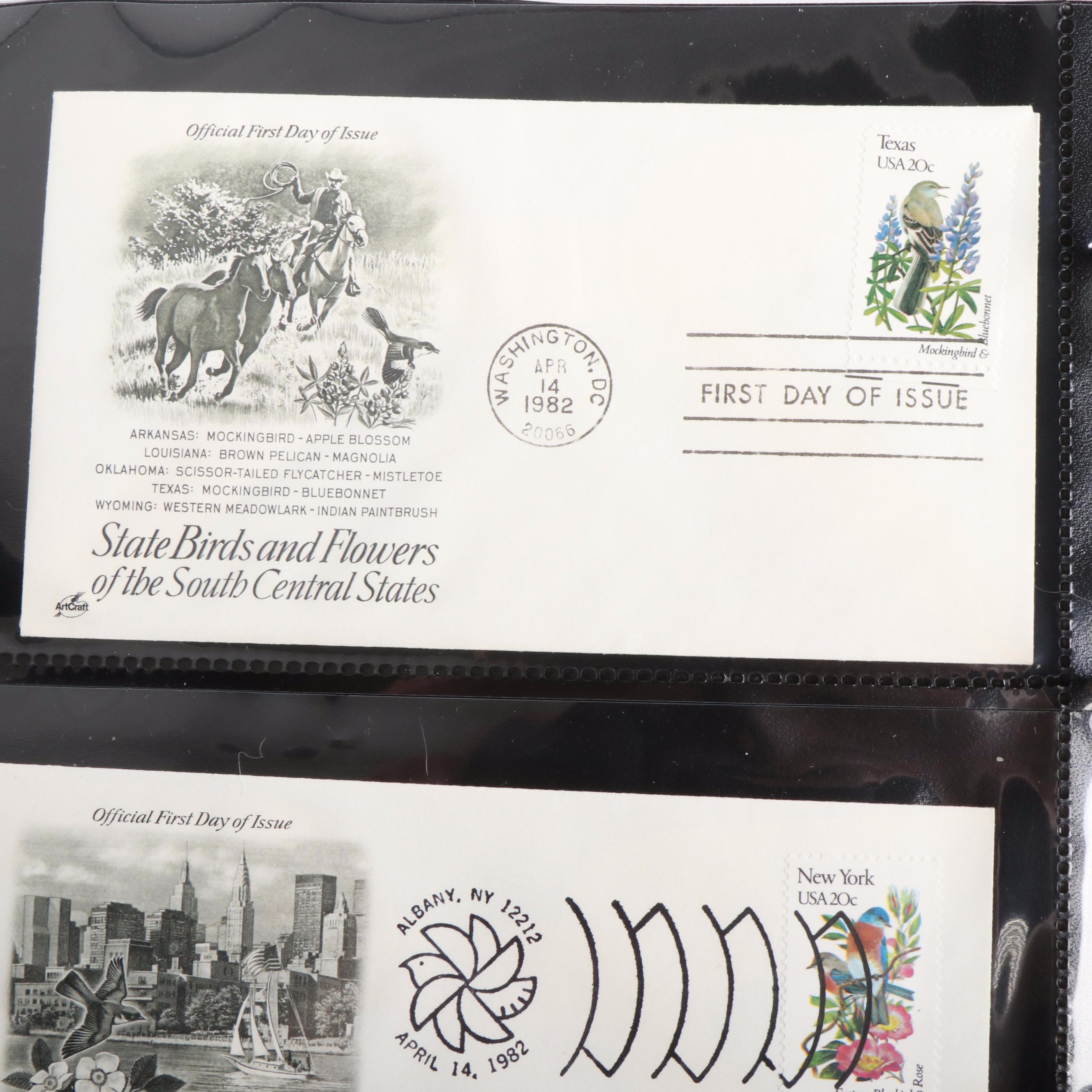Nine Albums of U.S. First Day Covers, Unaddressed, Various Subjects
