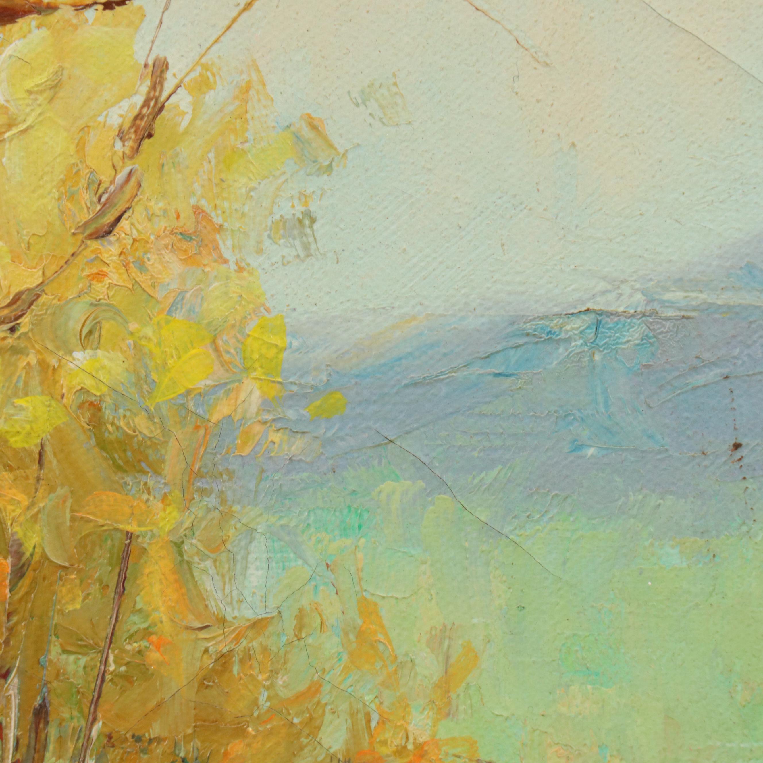 John Adamos Manol Impressionistic Landscape with Figure, 20th Century