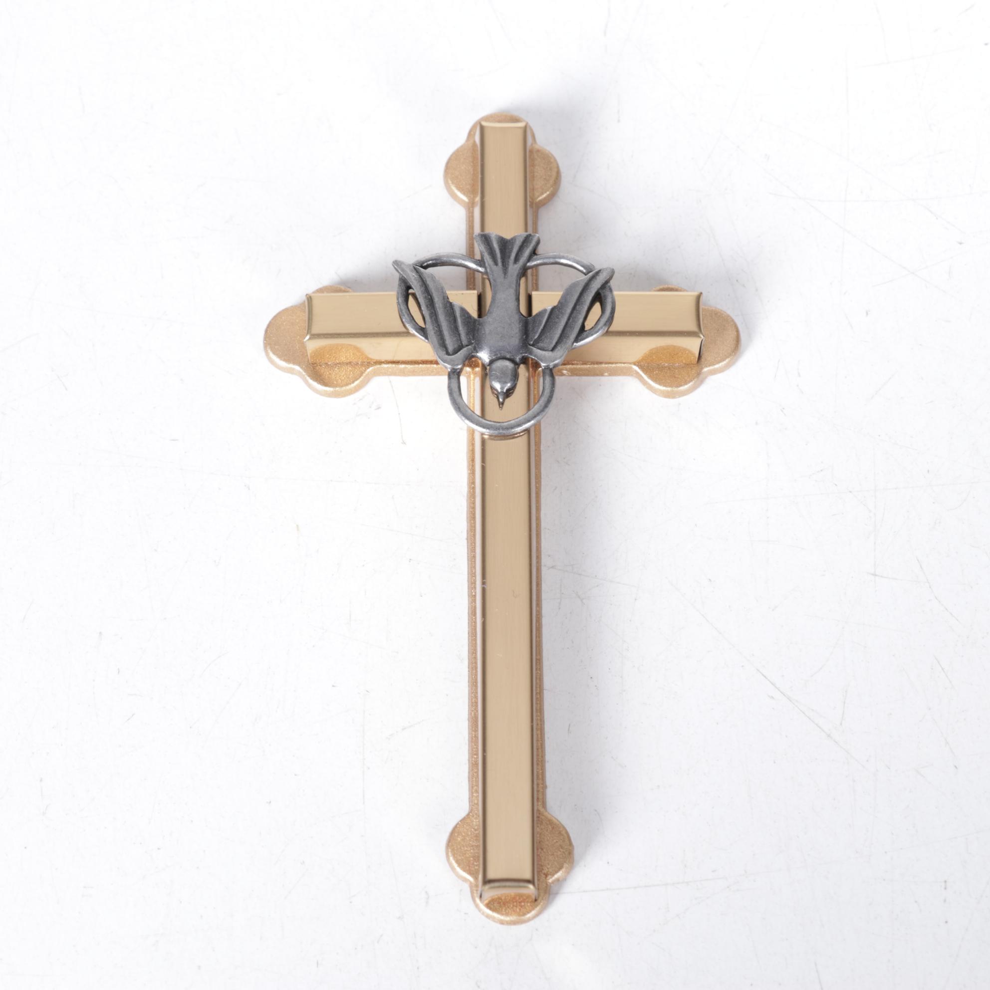 Ancient Judean Æ Prutah Widow's Mite Coin with Brass Crucifix