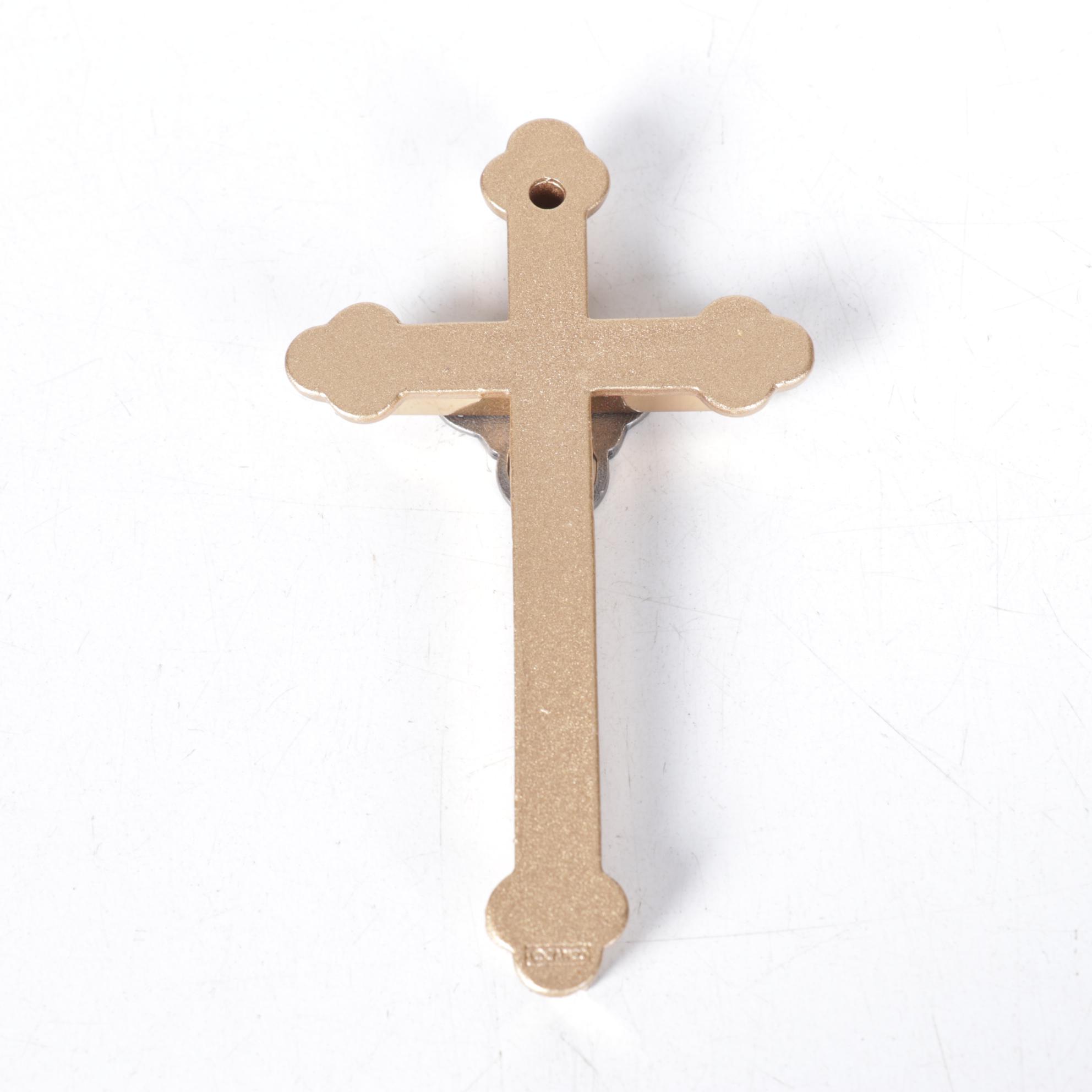 Ancient Judean Æ Prutah Widow's Mite Coin with Brass Crucifix