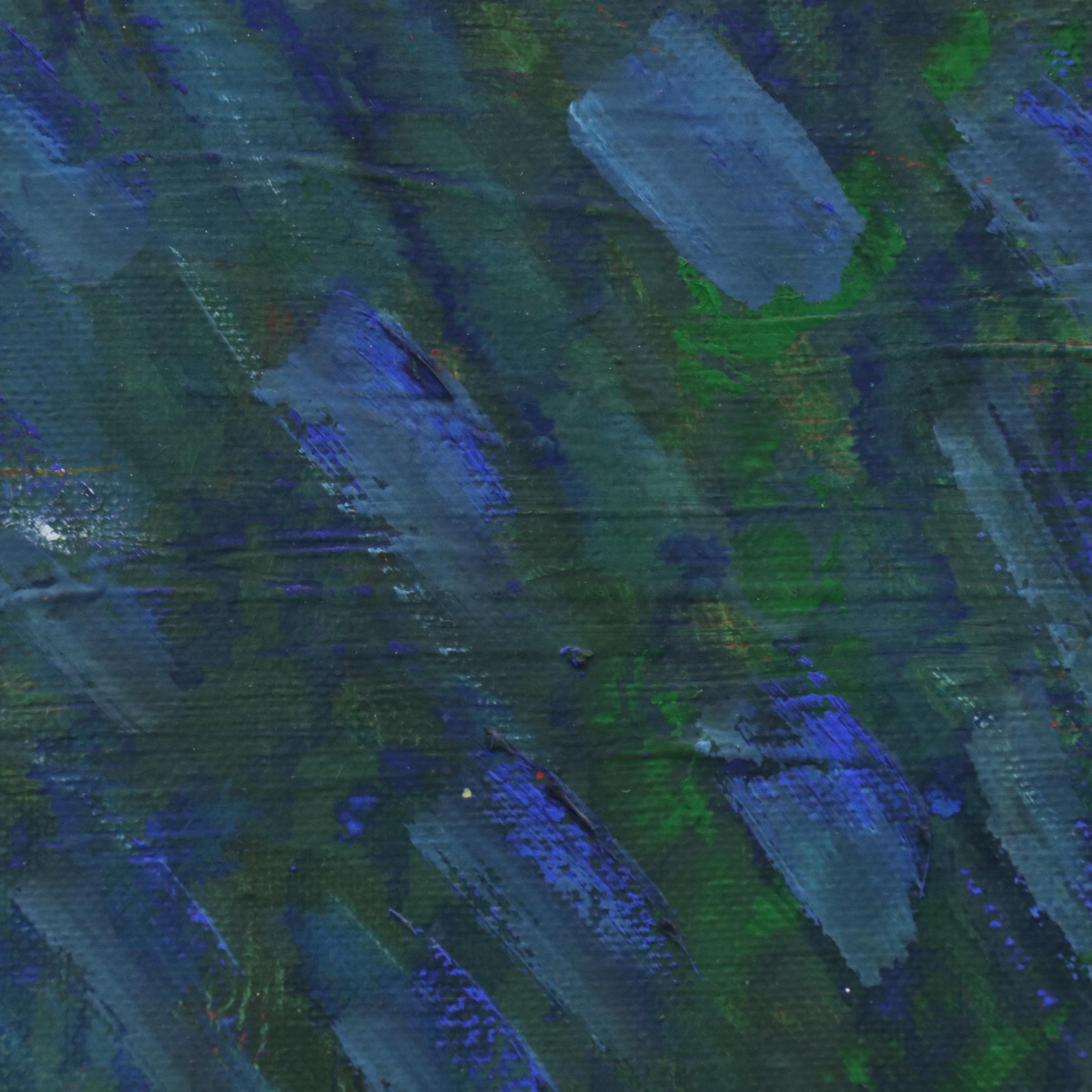 Janice Guttman Close-Up View Acrylic Painting of Flowers in Lawn, 1992