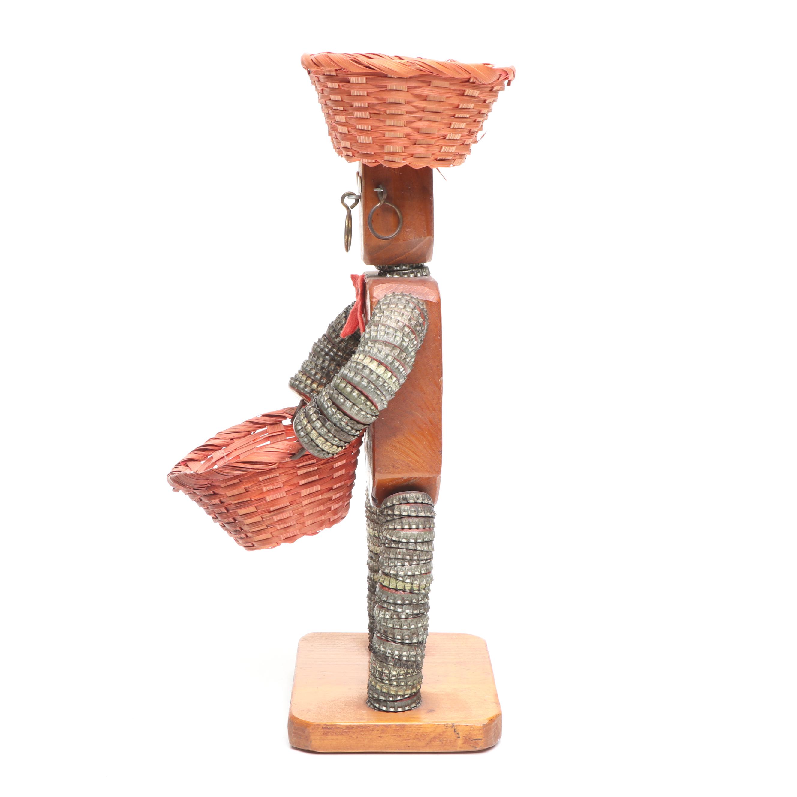 Figural Folk Art Bottle Cap Sculpture, 20th Century