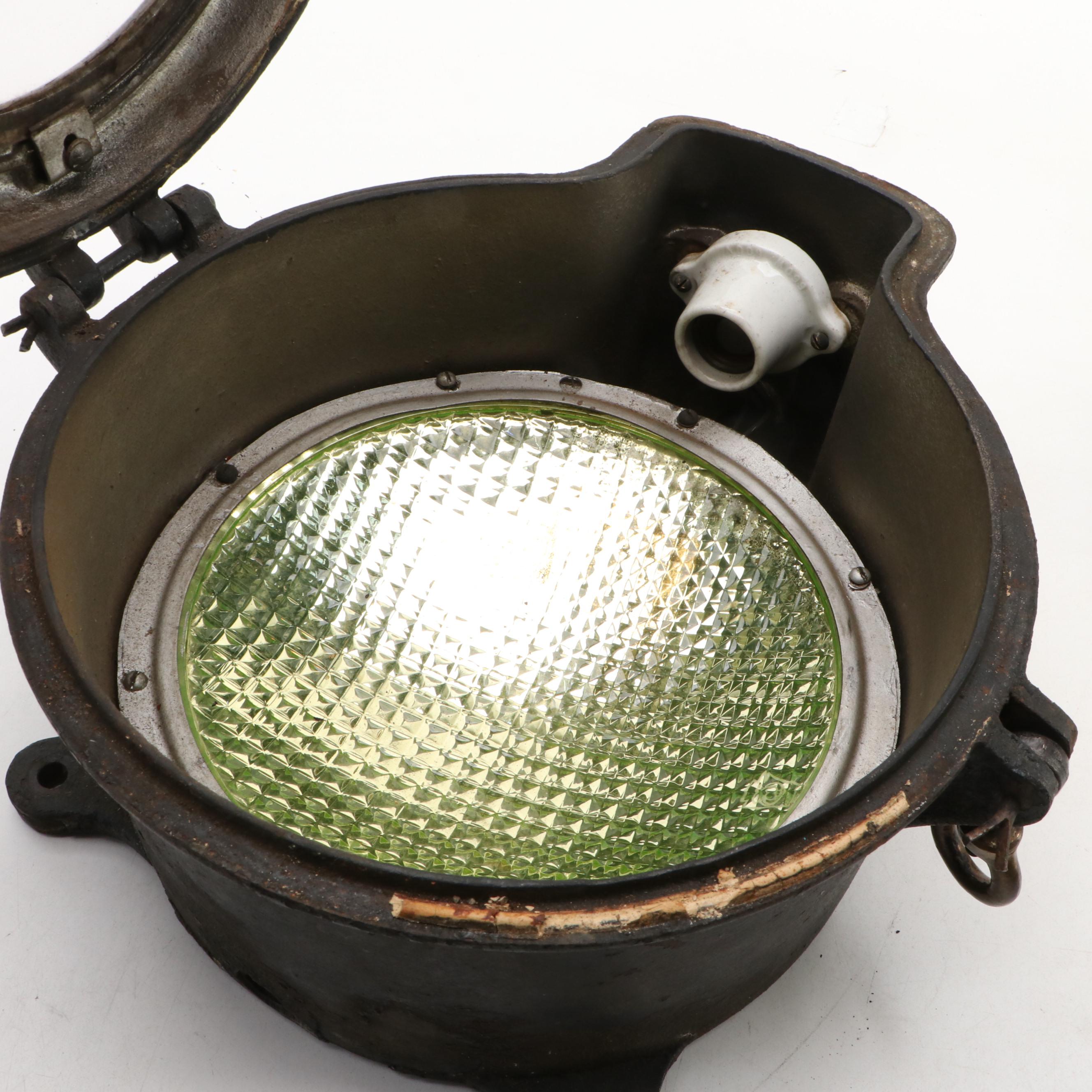 Essco Philadelphia Cast Iron Railroad Yard Spotlight, Early to Mid-20th Century