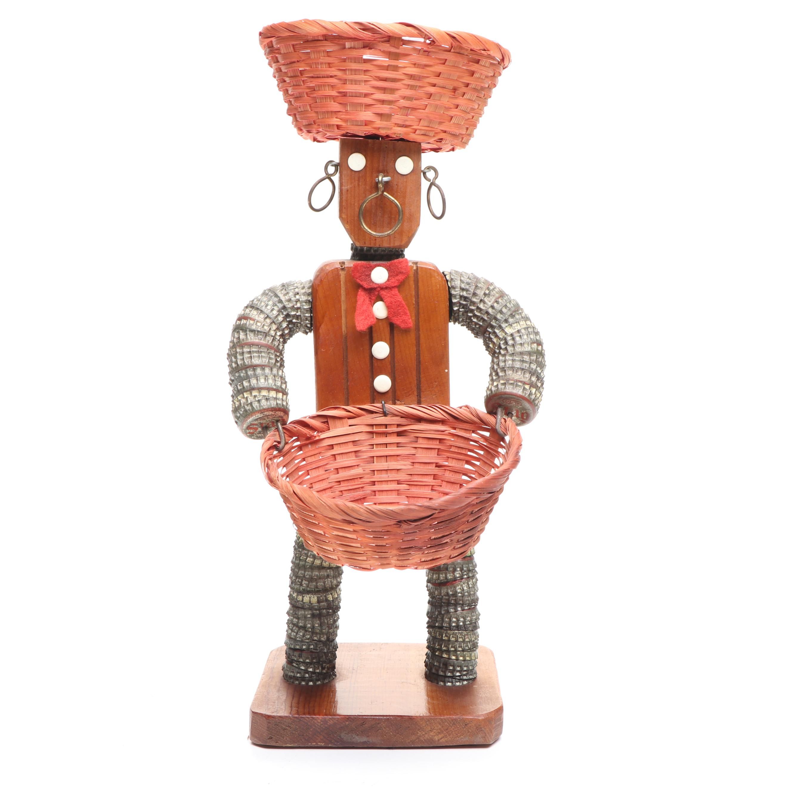 Figural Folk Art Bottle Cap Sculpture, 20th Century
