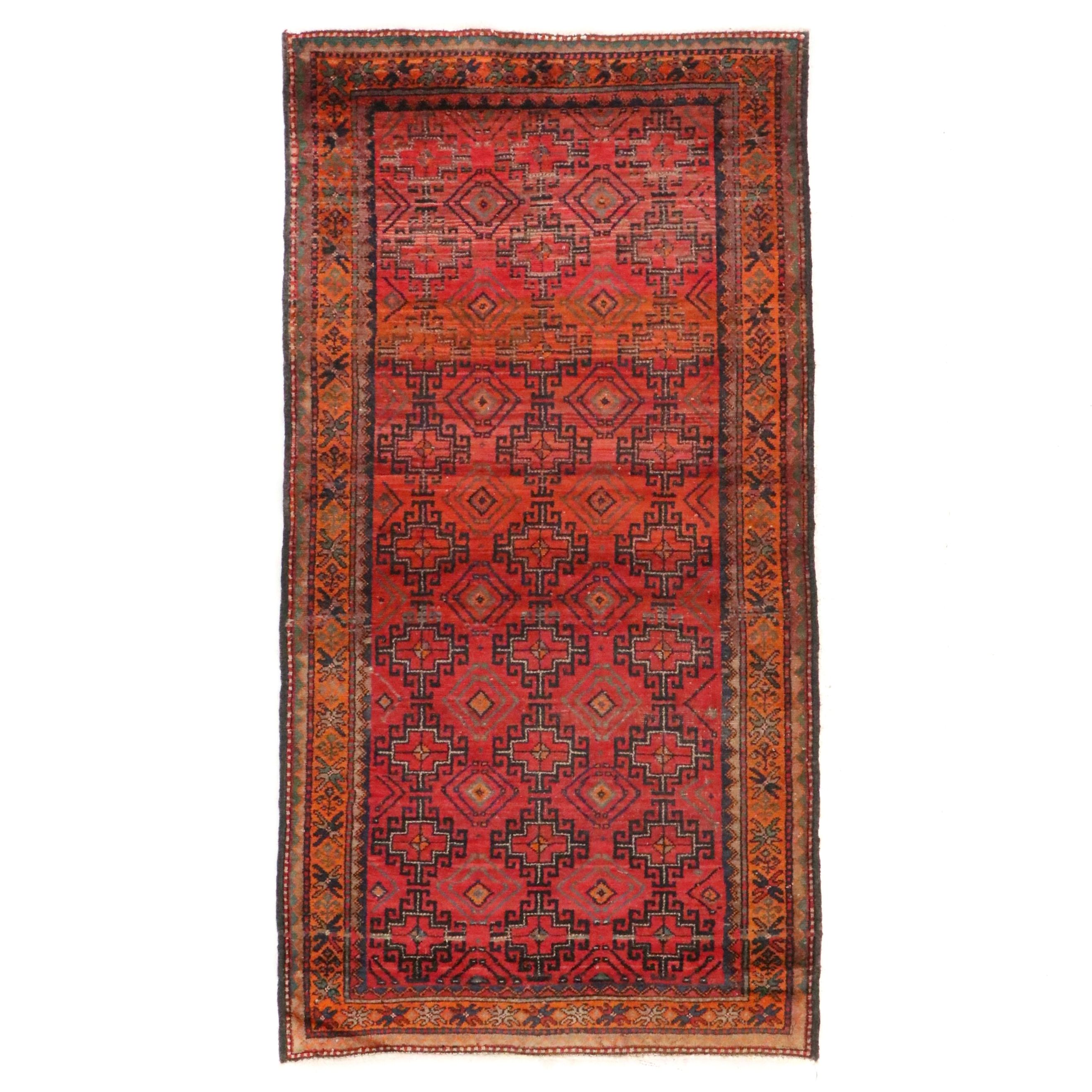 4'2 x 8' Hand-Knotted Persian Hamadan Area Rug