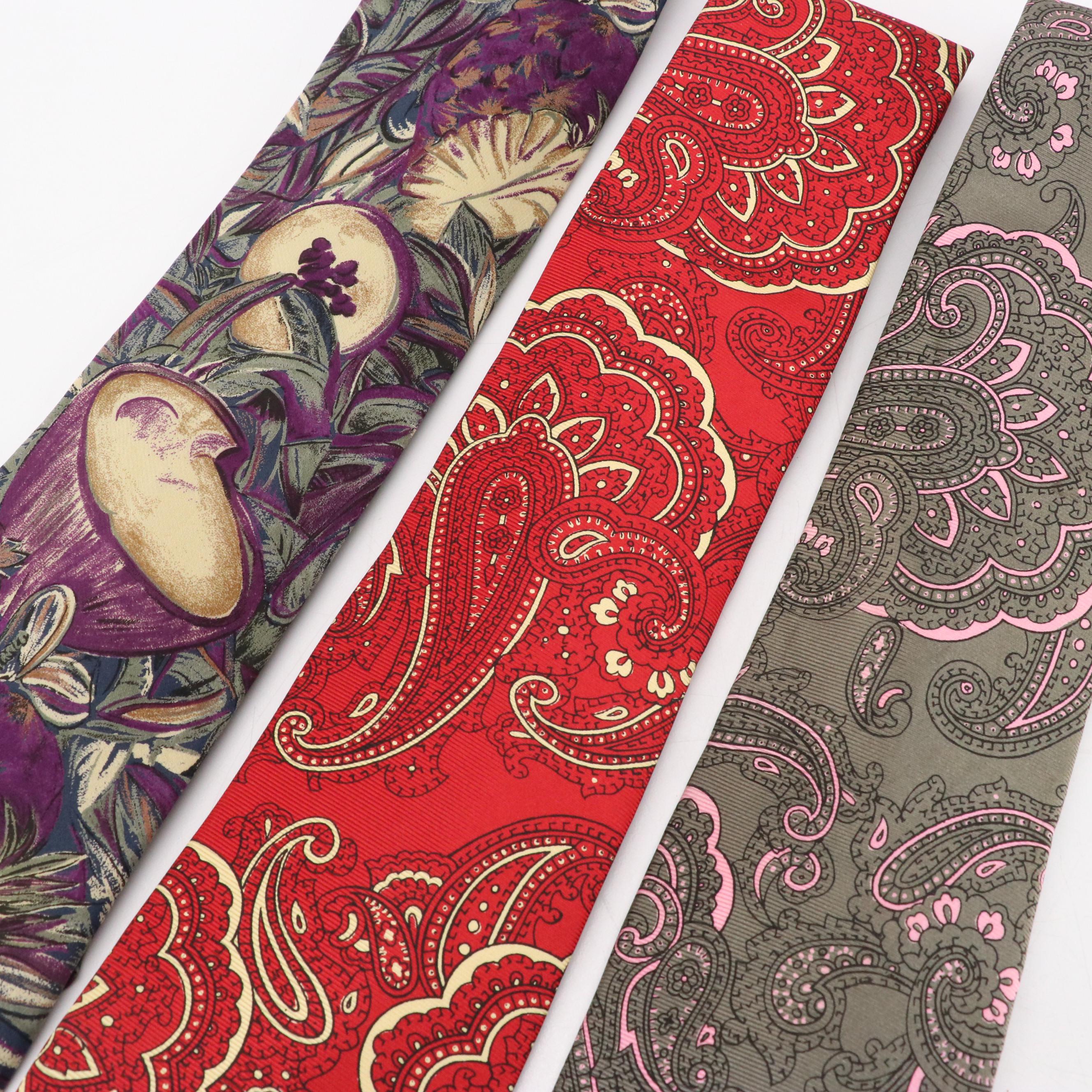 Vintage Patterned Necktie Collection Featuring Burberrys, Lanvin, and More