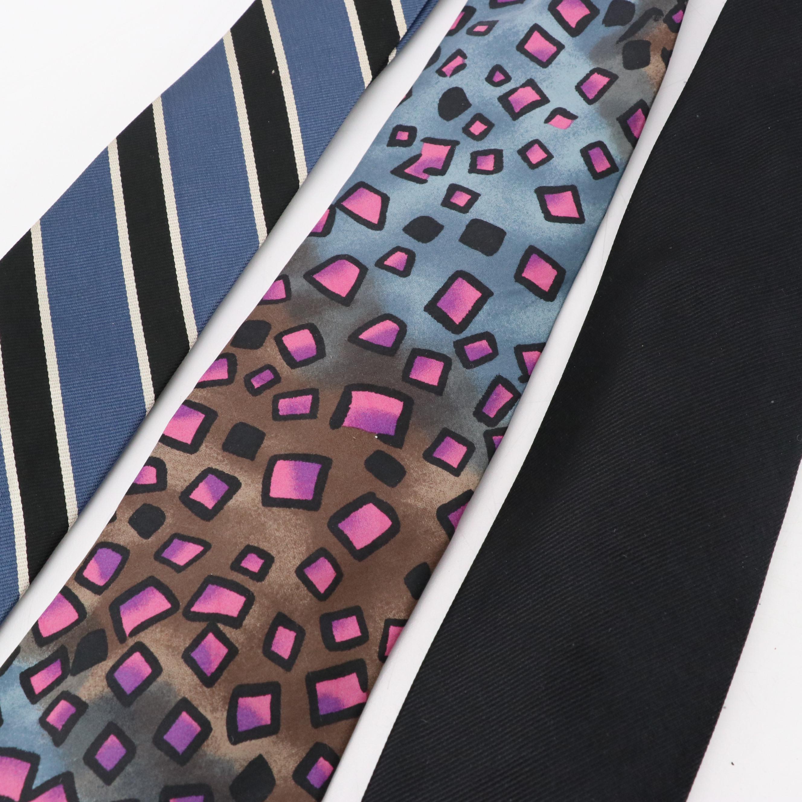 Vintage Patterned Necktie Collection Featuring Burberrys, Lanvin, and More