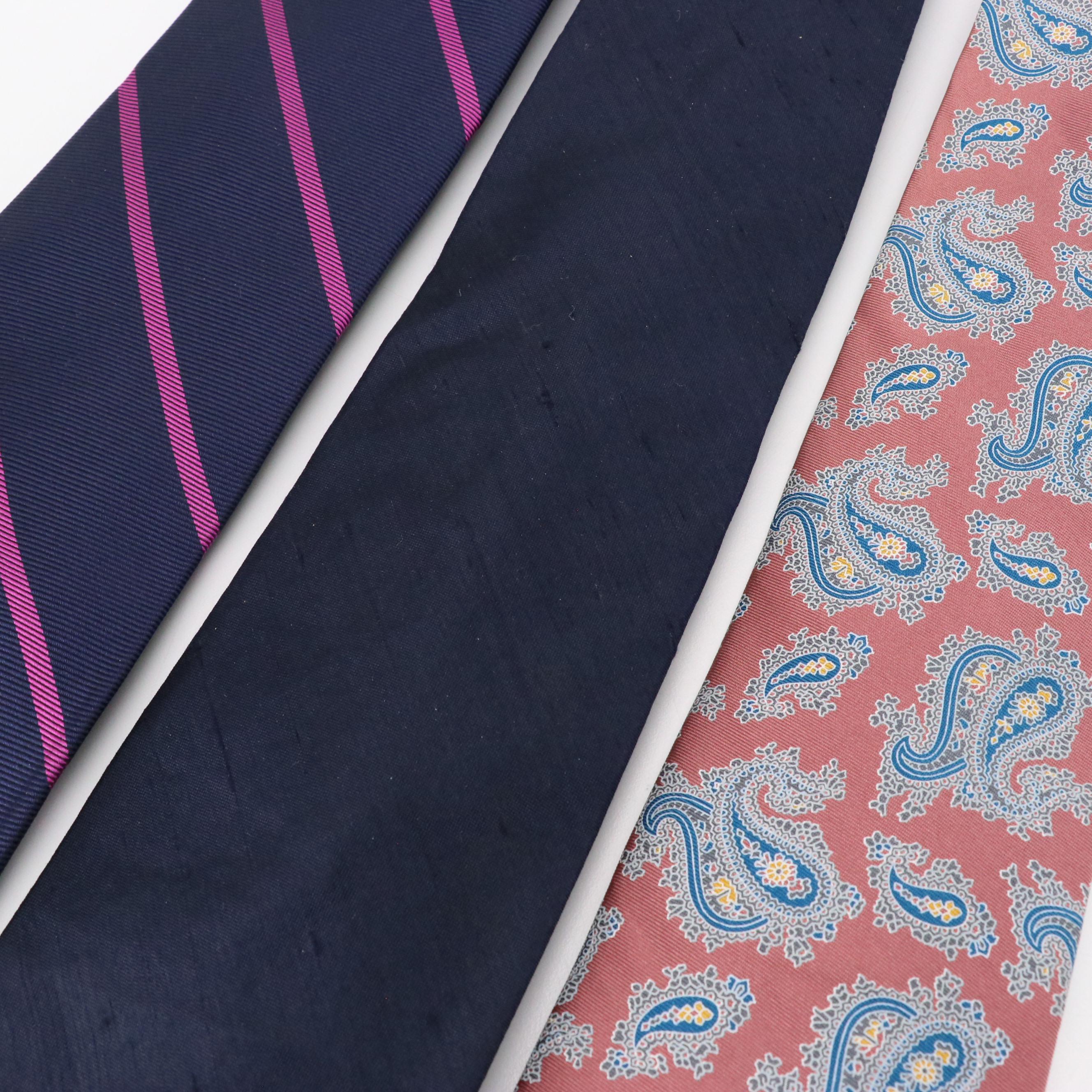 Vintage Patterned Necktie Collection Featuring Burberrys, Lanvin, and More