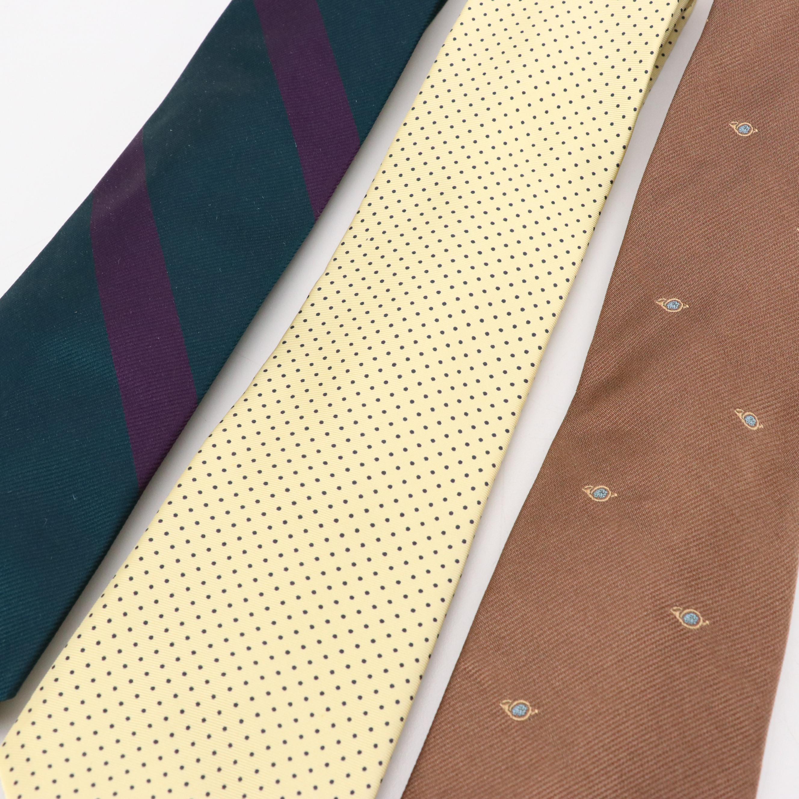 Vintage Patterned Necktie Collection Featuring Burberrys, Lanvin, and More