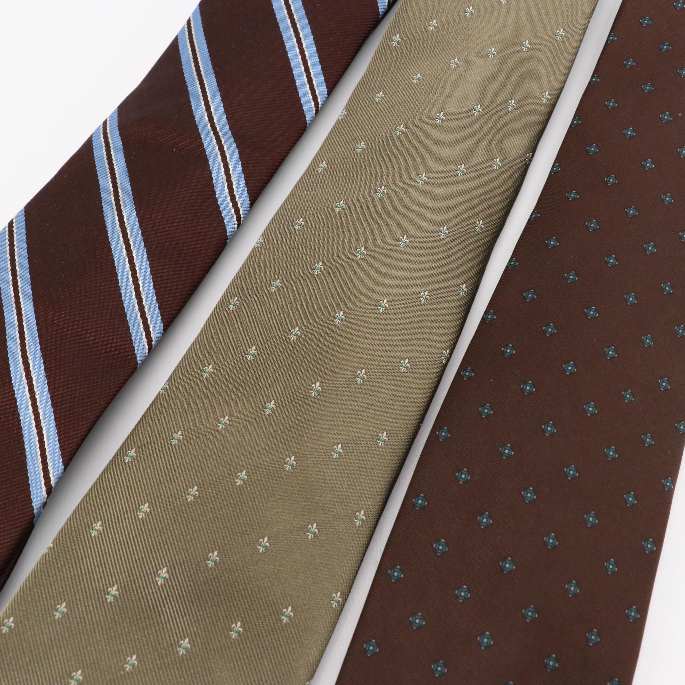 Vintage Patterned Necktie Collection Featuring Burberrys, Lanvin, and More