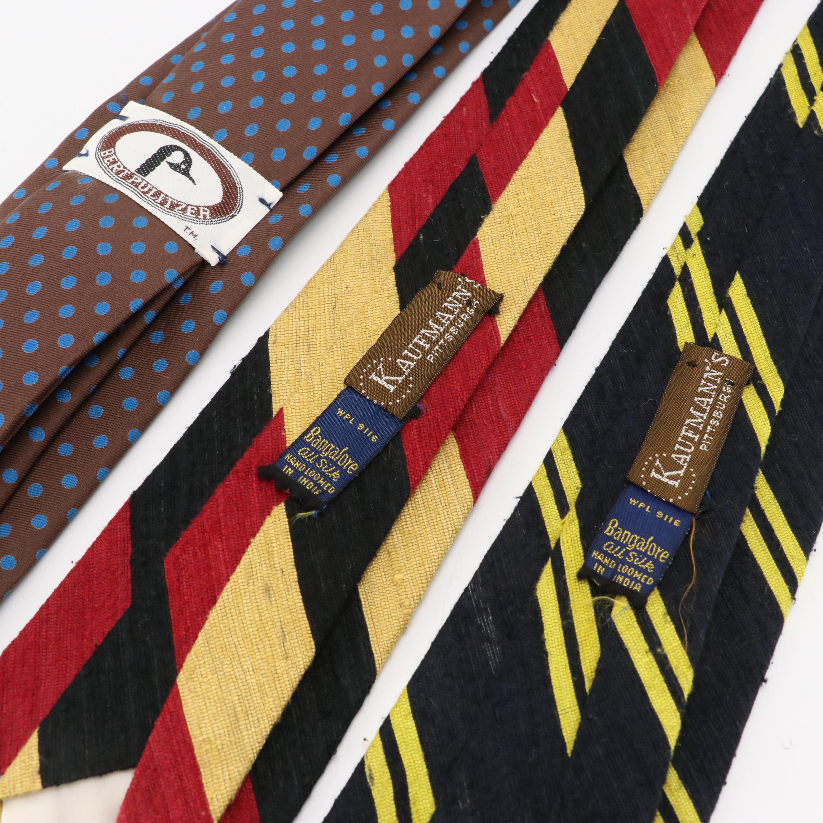 Vintage Patterned Necktie Collection Featuring Burberrys, Lanvin, and More