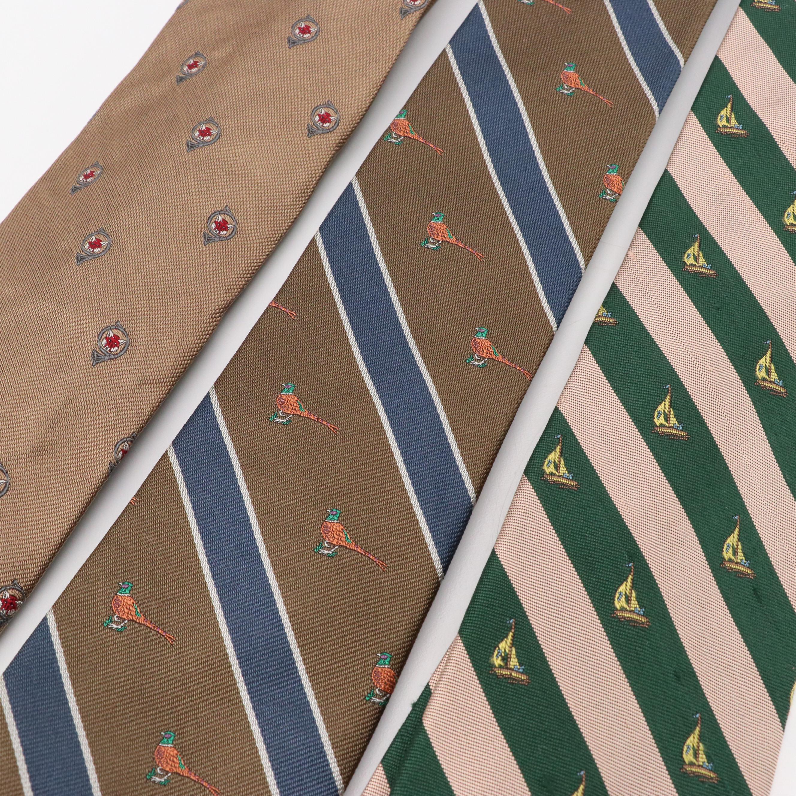 Vintage Patterned Necktie Collection Featuring Burberrys, Lanvin, and More