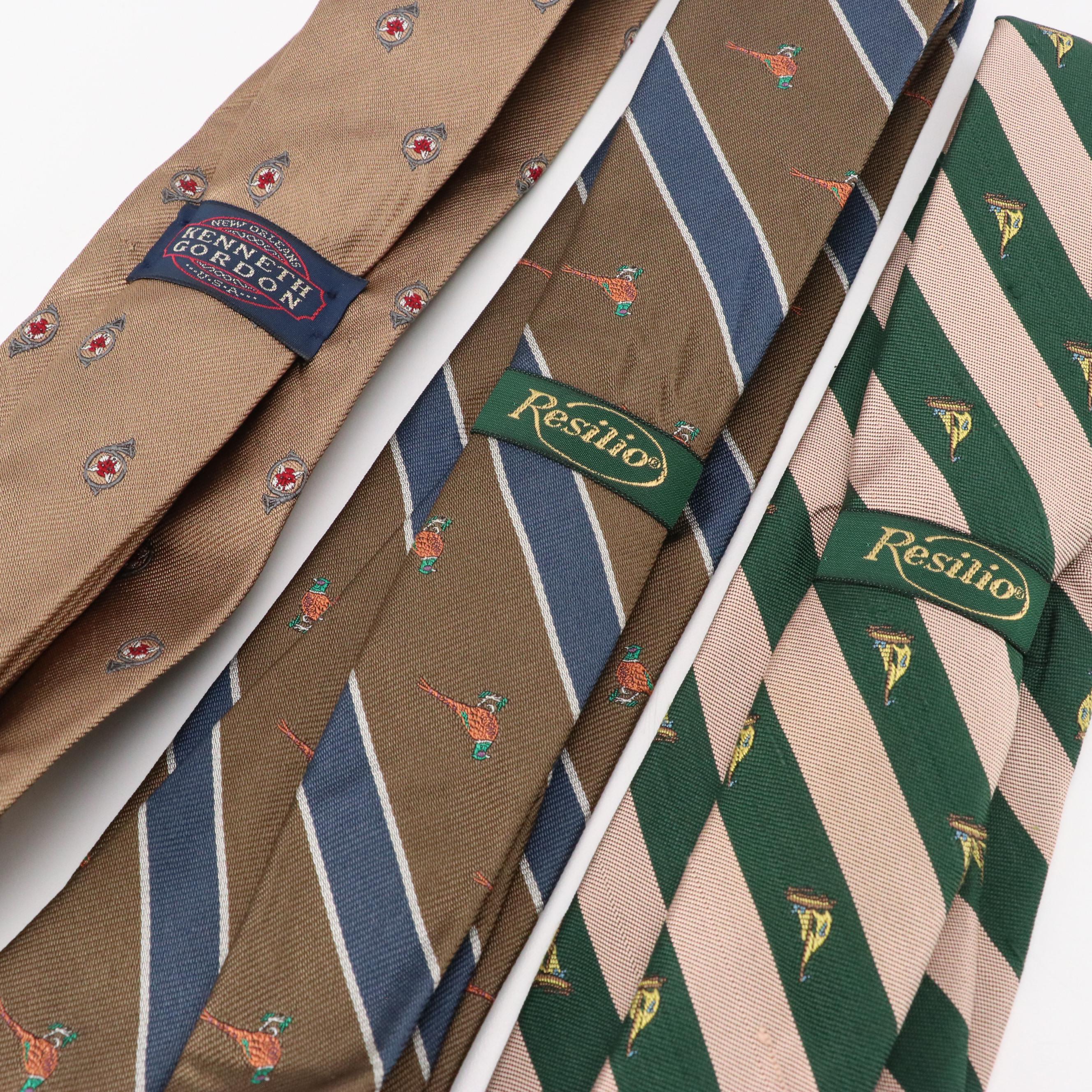 Vintage Patterned Necktie Collection Featuring Burberrys, Lanvin, and More