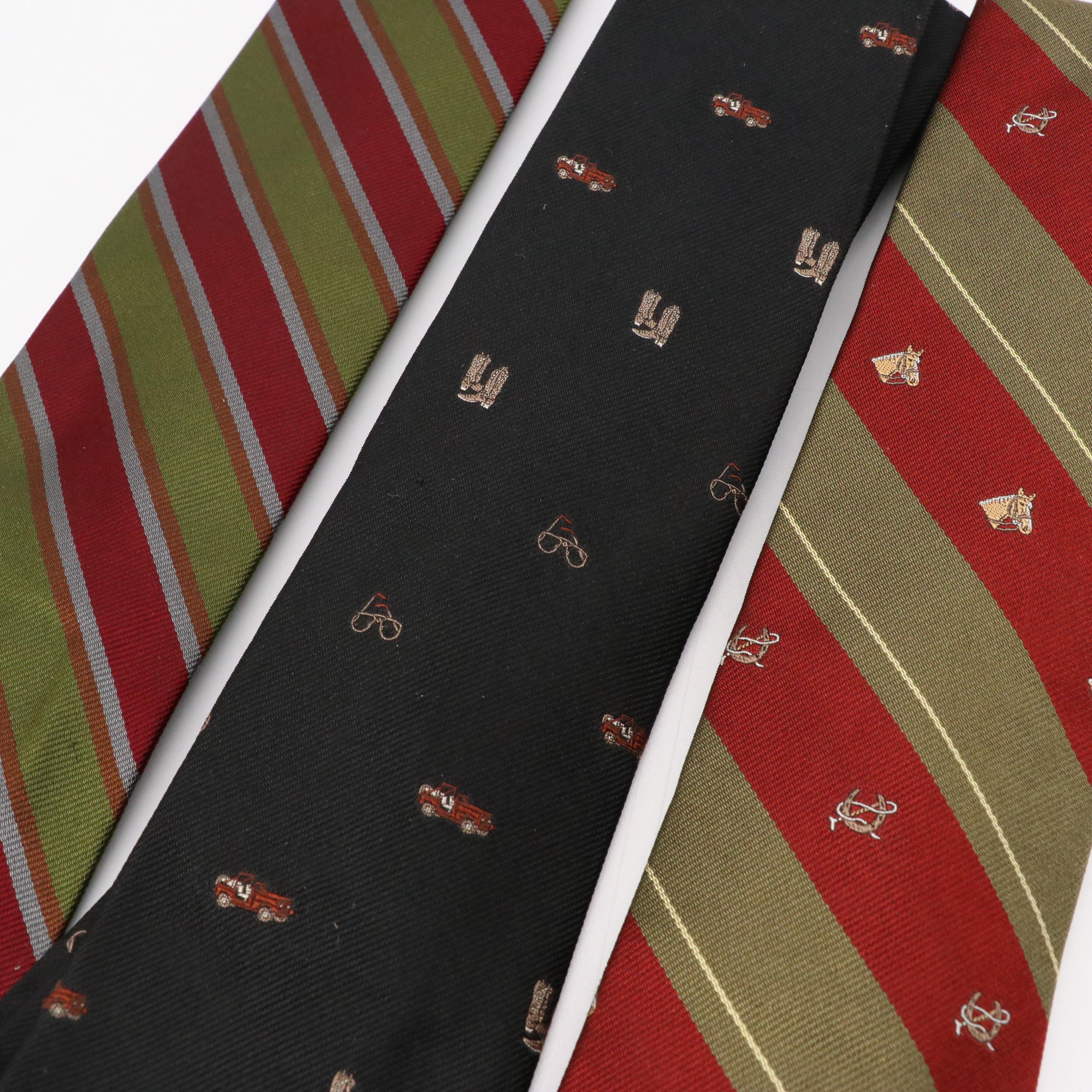 Vintage Patterned Necktie Collection Featuring Burberrys, Lanvin, and More