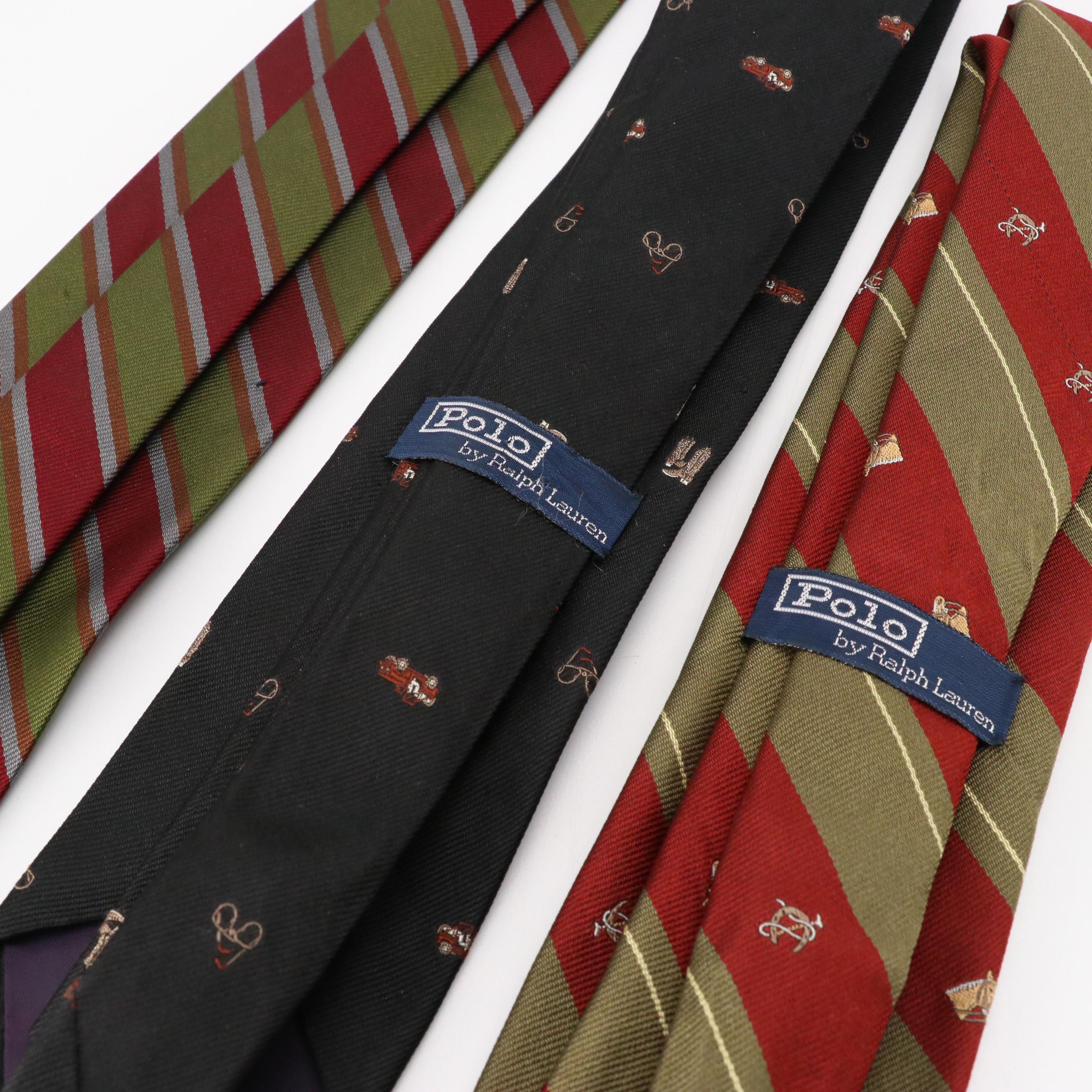 Vintage Patterned Necktie Collection Featuring Burberrys, Lanvin, and More