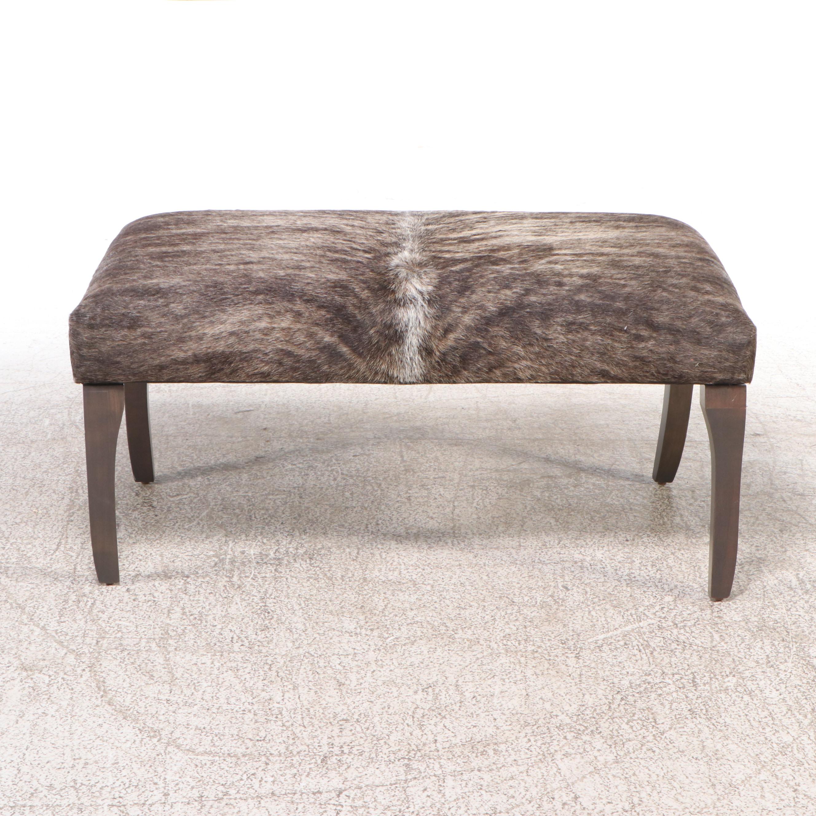 Precedent by Sherrill Furniture Contemporary Cowhide Upholstered Ottoman