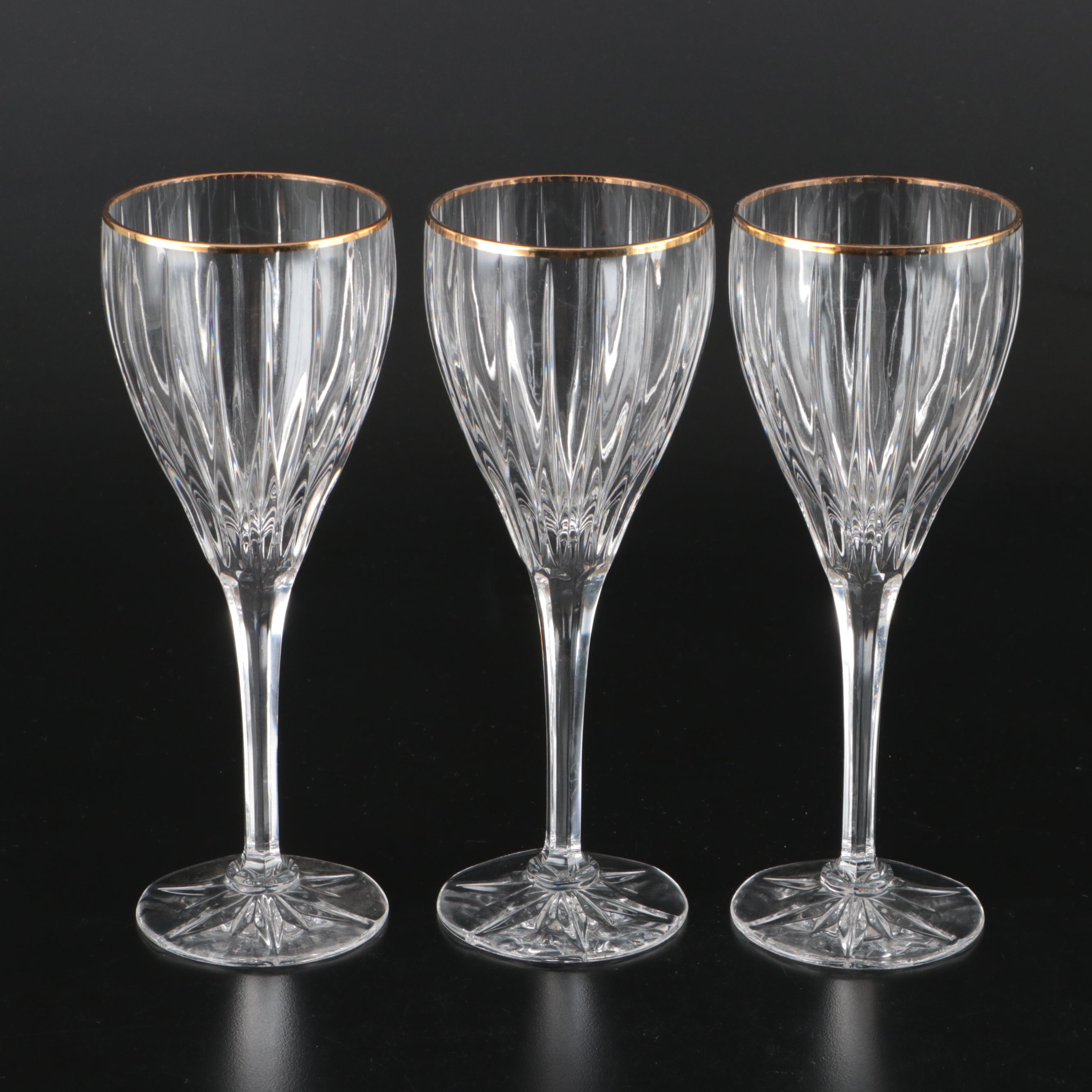 Crystal Wine Glasses with Other Old Fashioned Glasses and Tumblers