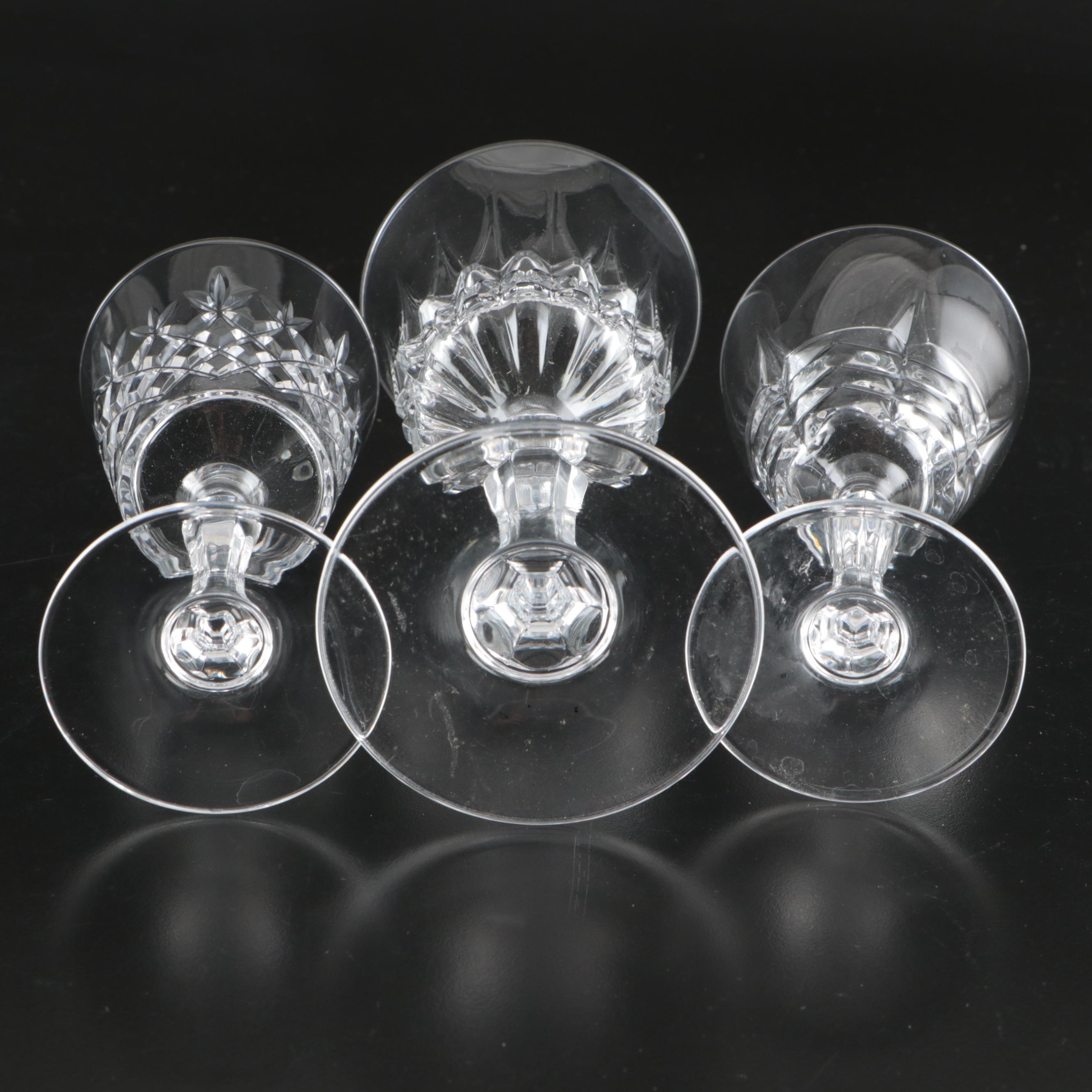 Crystal Wine Glasses with Other Old Fashioned Glasses and Tumblers