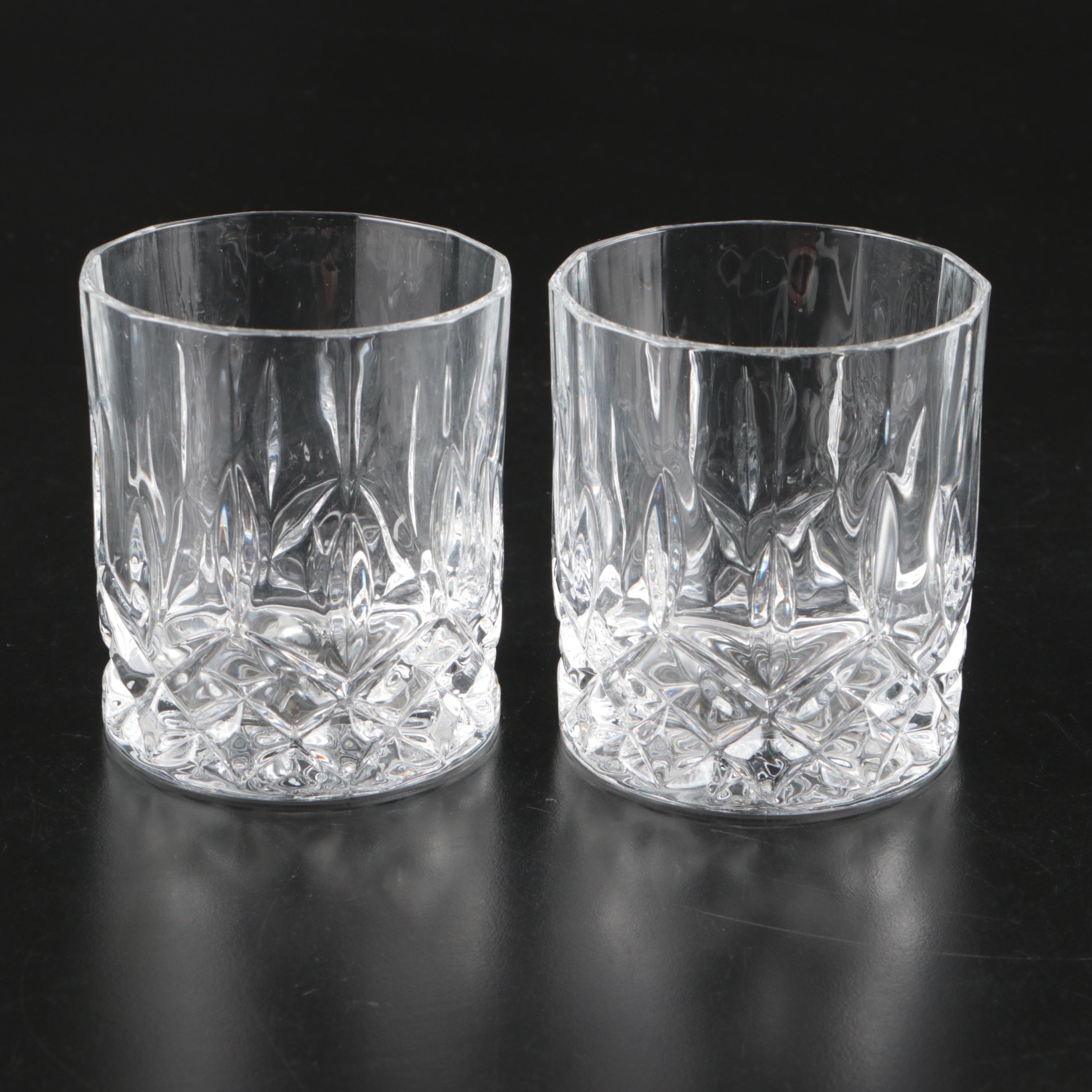 Crystal Wine Glasses with Other Old Fashioned Glasses and Tumblers