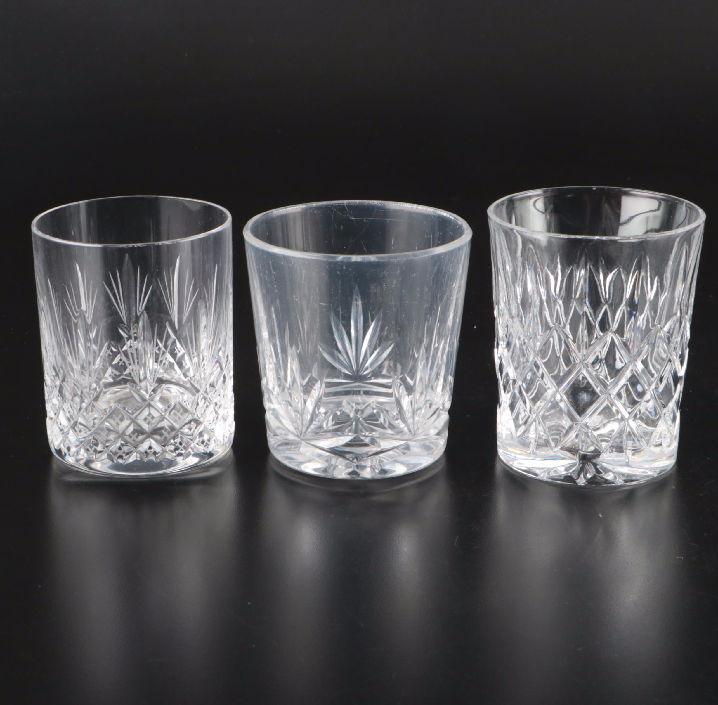 Crystal Wine Glasses with Other Old Fashioned Glasses and Tumblers