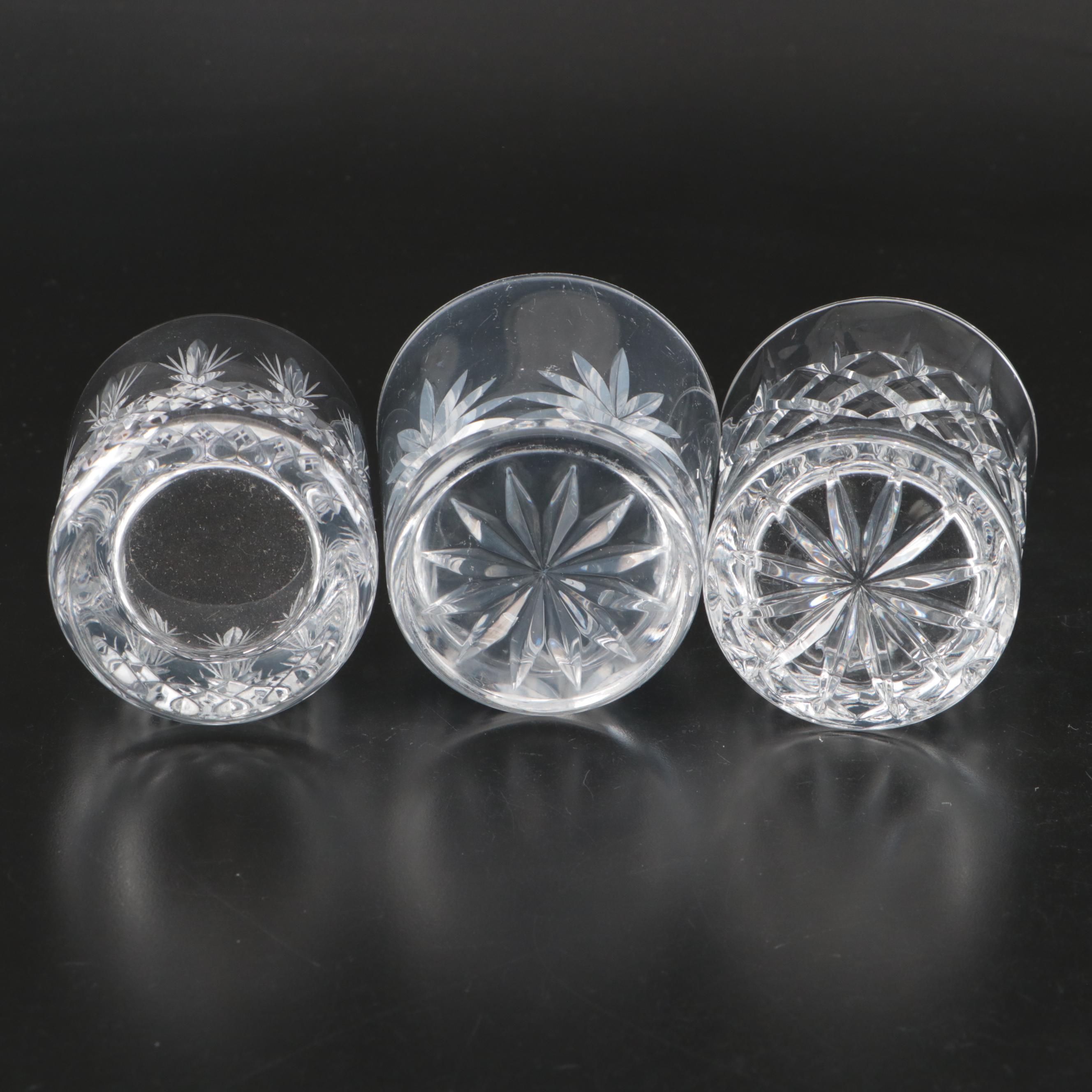 Crystal Wine Glasses with Other Old Fashioned Glasses and Tumblers