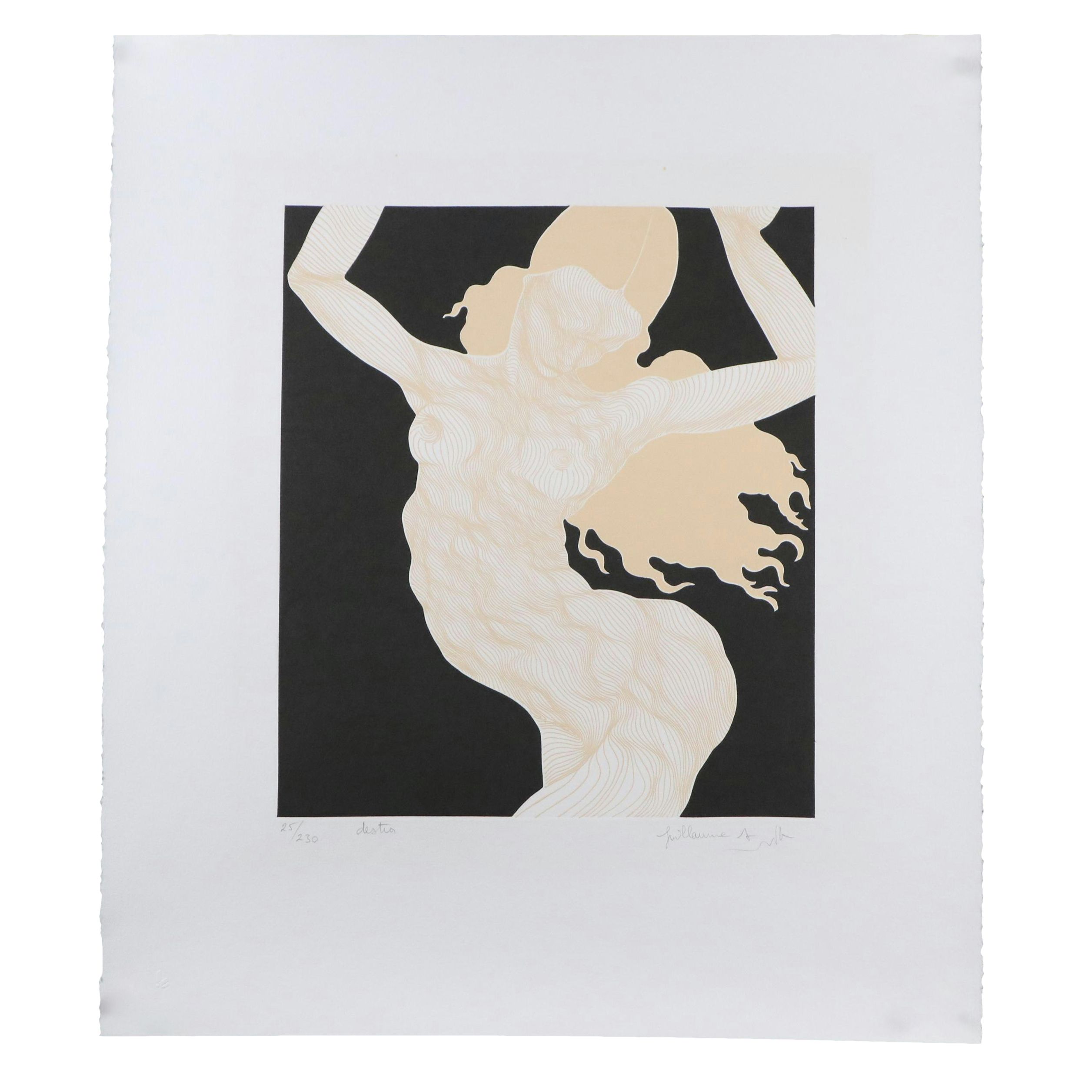 Guillaume Azoulay Figurative Etching "Destra"