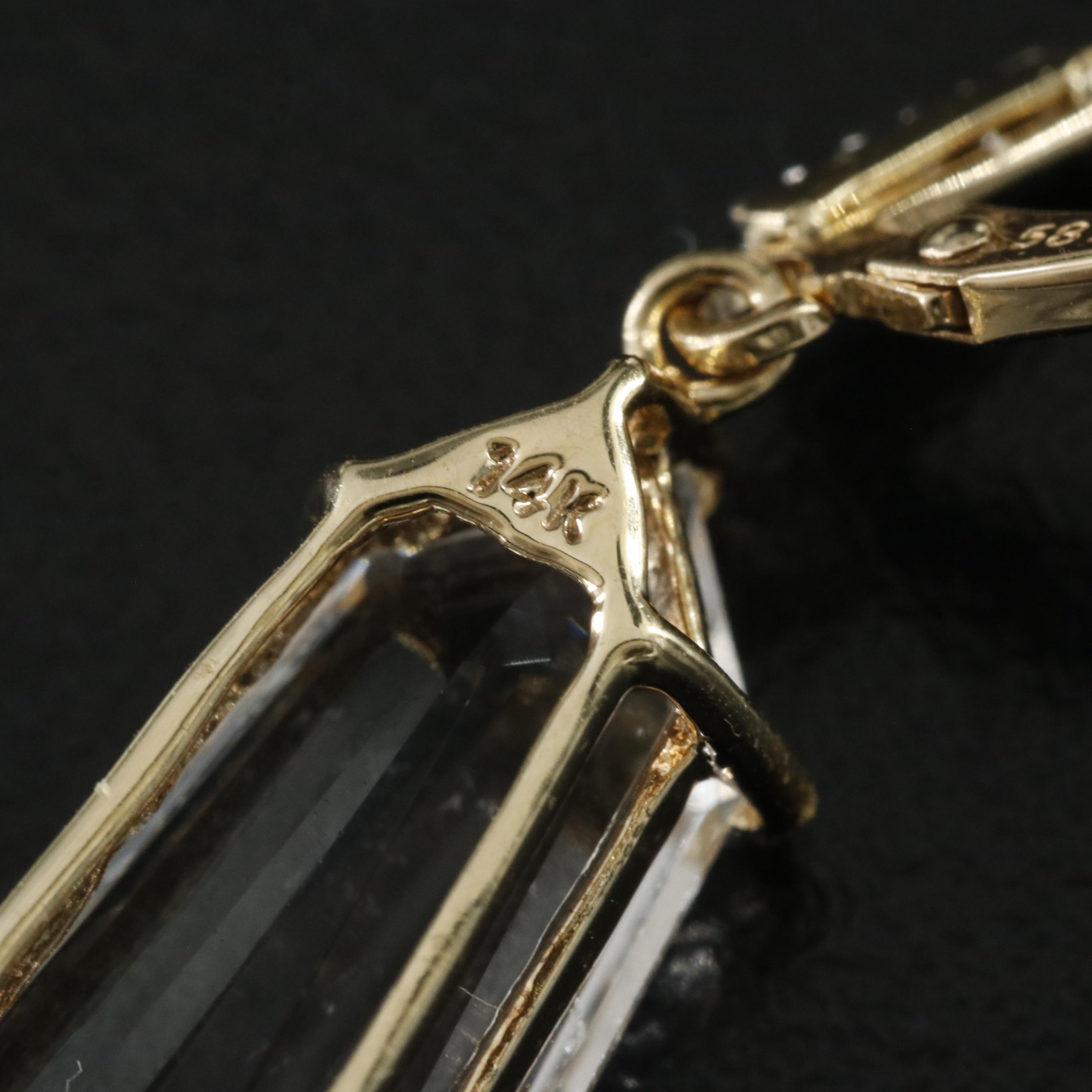 14K Aquamarine and Diamond Drop Earrings